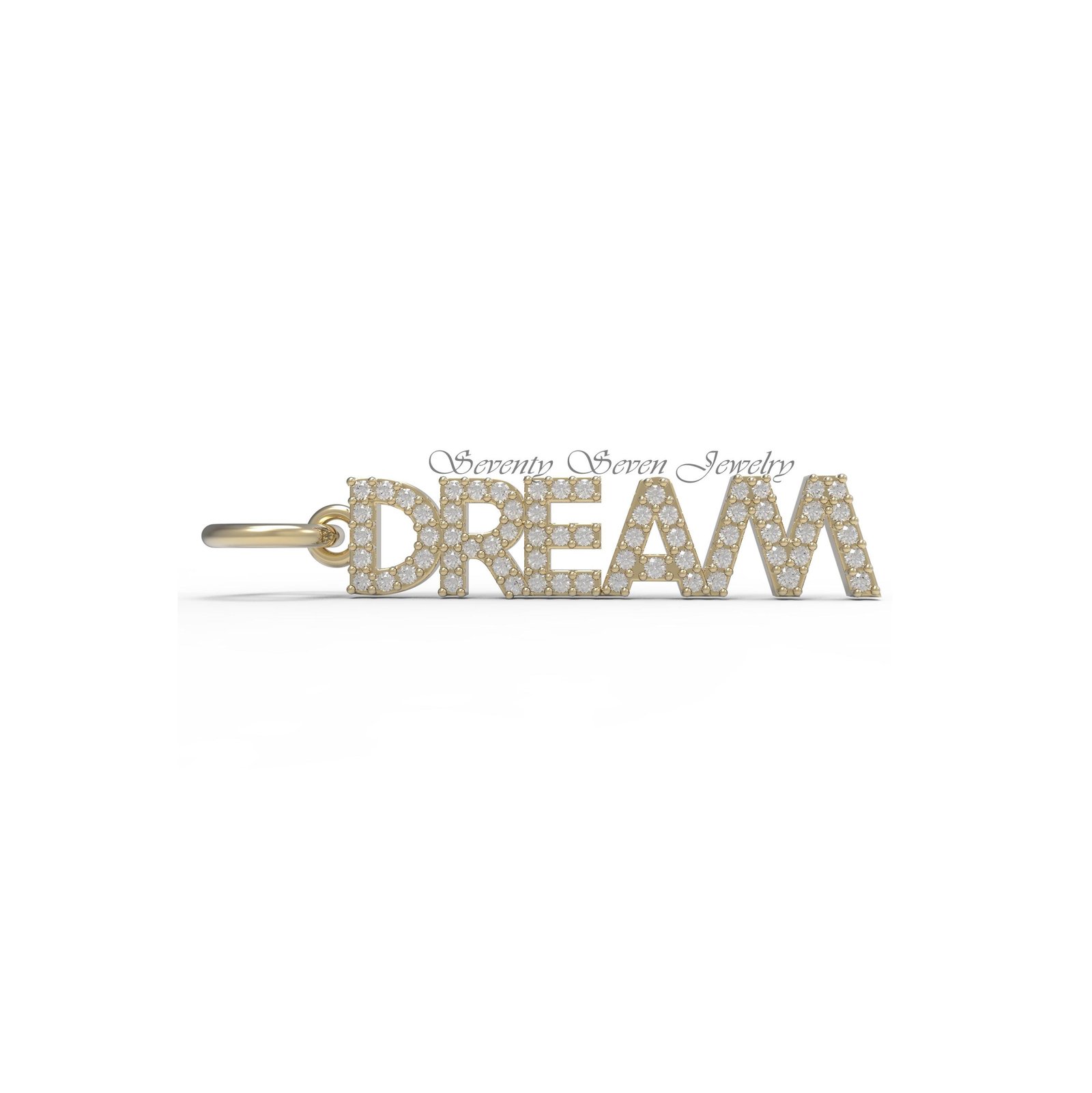 14K Gold Diamond Pendant - Custom Initial Letter Jewelry - View 2 - Seventy Seven Jewelry | SKU: SSMJP514-14KYGDI-2026 14K Gold Diamond Pendant - Custom Initial Letter Jewelry - View 2 - Seventy Seven Jewelry | SKU: SSMJP514-14KYGDI-2026