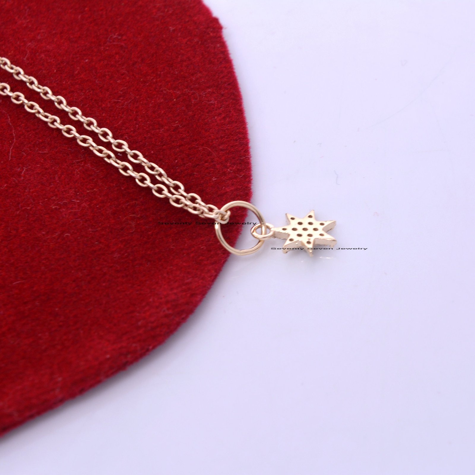 14k Gold Diamond Starburst Pendant - Gemstone Star Charm - View 2 - Seventy Seven Jewelry | SKU: SSMJP458-14KYGBDI-11M-V-10/2 14k Gold Diamond Starburst Pendant - Gemstone Star Charm - View 2 - Seventy Seven Jewelry | SKU: SSMJP458-14KYGBDI-11M-V-10/2