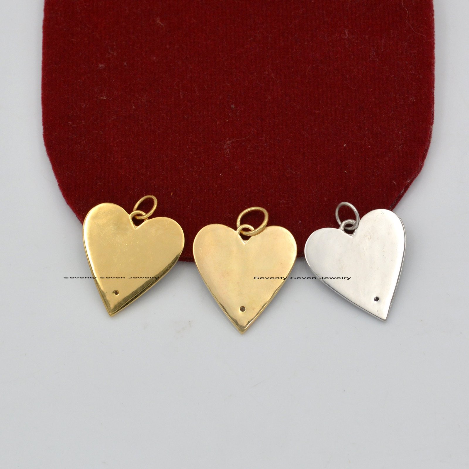 14k Gold Enamel Heart Pendant: Diamond Alphabet Charm - View 3 - Seventy Seven Jewelry | SKU: SSMJP500-14KYGBKELDI-2026 14k Gold Enamel Heart Pendant: Diamond Alphabet Charm - View 3 - Seventy Seven Jewelry | SKU: SSMJP500-14KYGBKELDI-2026
