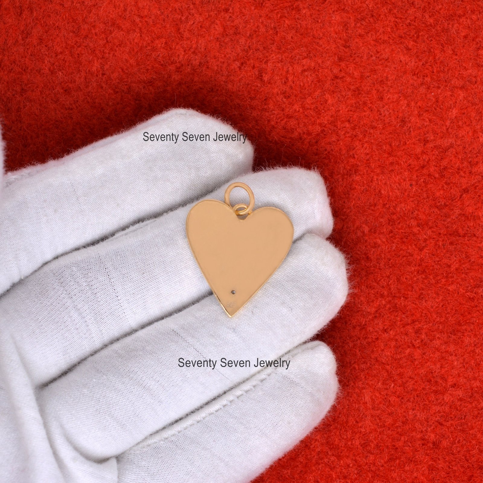 14k Gold Enamel Heart Pendant: Diamond Alphabet Charm - View 6 - Seventy Seven Jewelry | SKU: SSMJP500-14KYGBKELDI-2026 14k Gold Enamel Heart Pendant: Diamond Alphabet Charm - View 6 - Seventy Seven Jewelry | SKU: SSMJP500-14KYGBKELDI-2026