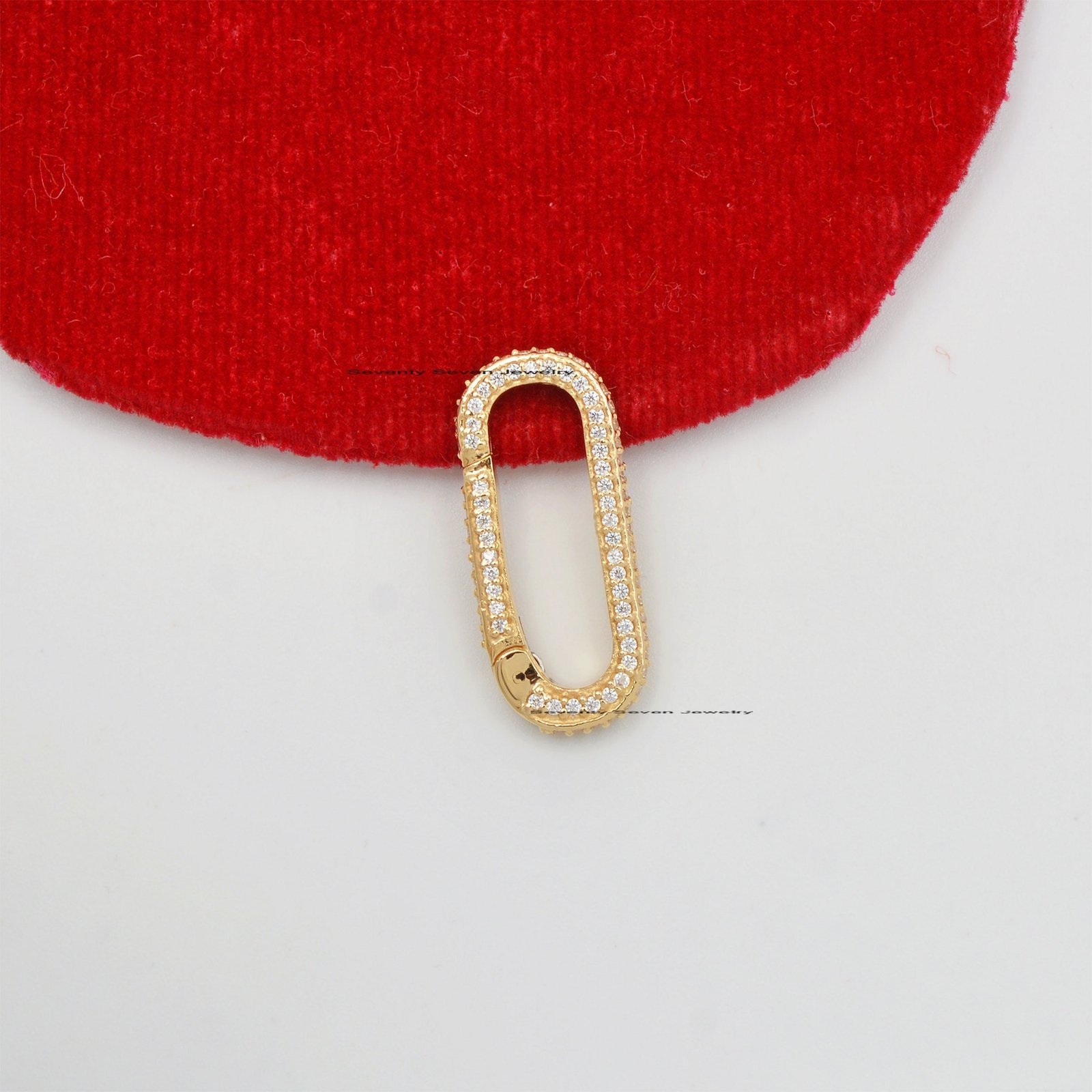 14k Gold Enhancer Lock: SI-GH Lab Diamond, Gemstone Charm Holder - Seventy Seven Jewelry | SKU: SSMJH443-14KYGCZ,SSMJH443-14K 14k Gold Enhancer Lock: SI-GH Lab Diamond, Gemstone Charm Holder - Seventy Seven Jewelry | SKU: SSMJH443-14KYGCZ,SSMJH443-14K