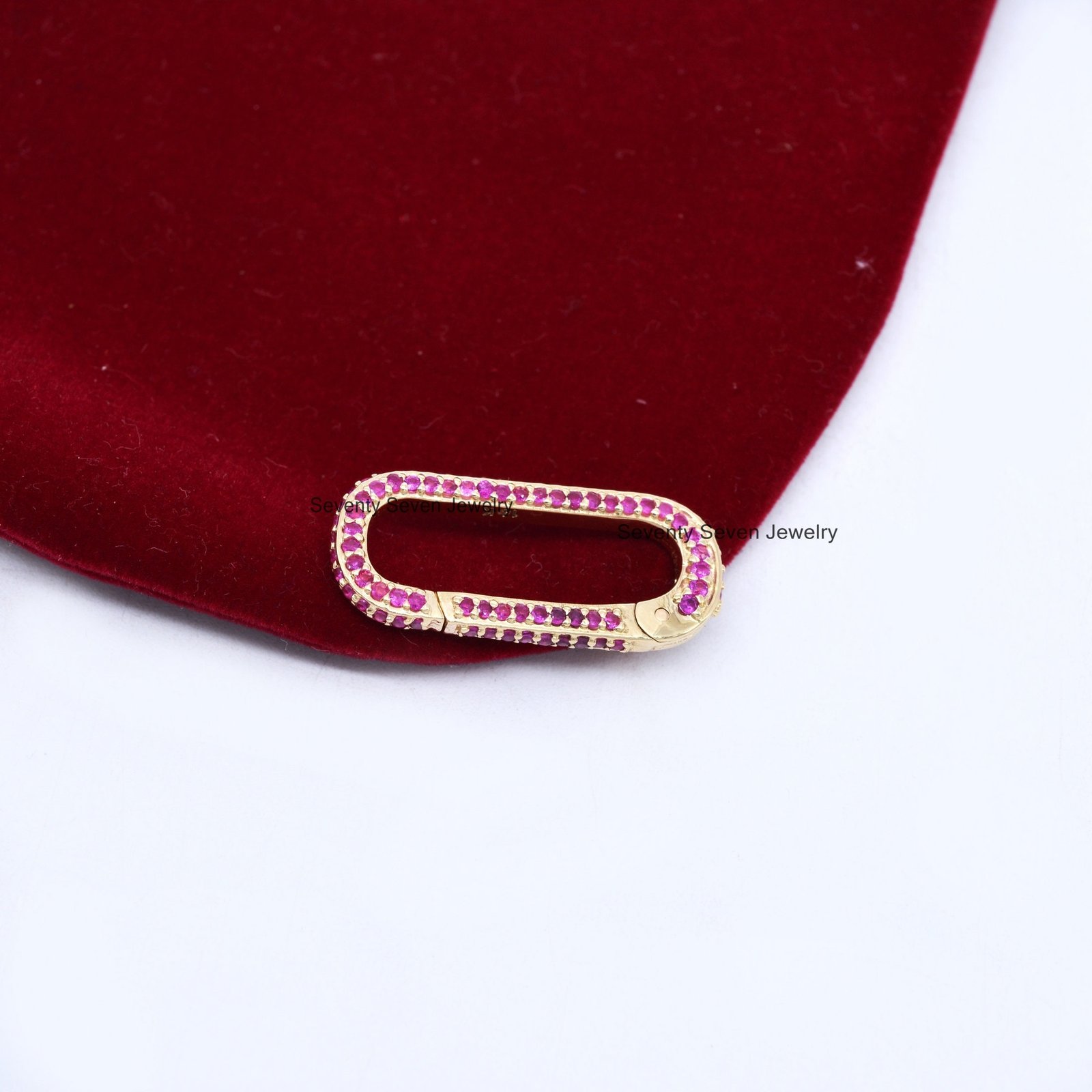 14k Gold Enhancer Lock: SI-GH Lab Diamond, Gemstone Charm Holder - View 4 - Seventy Seven Jewelry | SKU: SSMJH443-14KYGCZ,SSM 14k Gold Enhancer Lock: SI-GH Lab Diamond, Gemstone Charm Holder - View 4 - Seventy Seven Jewelry | SKU: SSMJH443-14KYGCZ,SSM