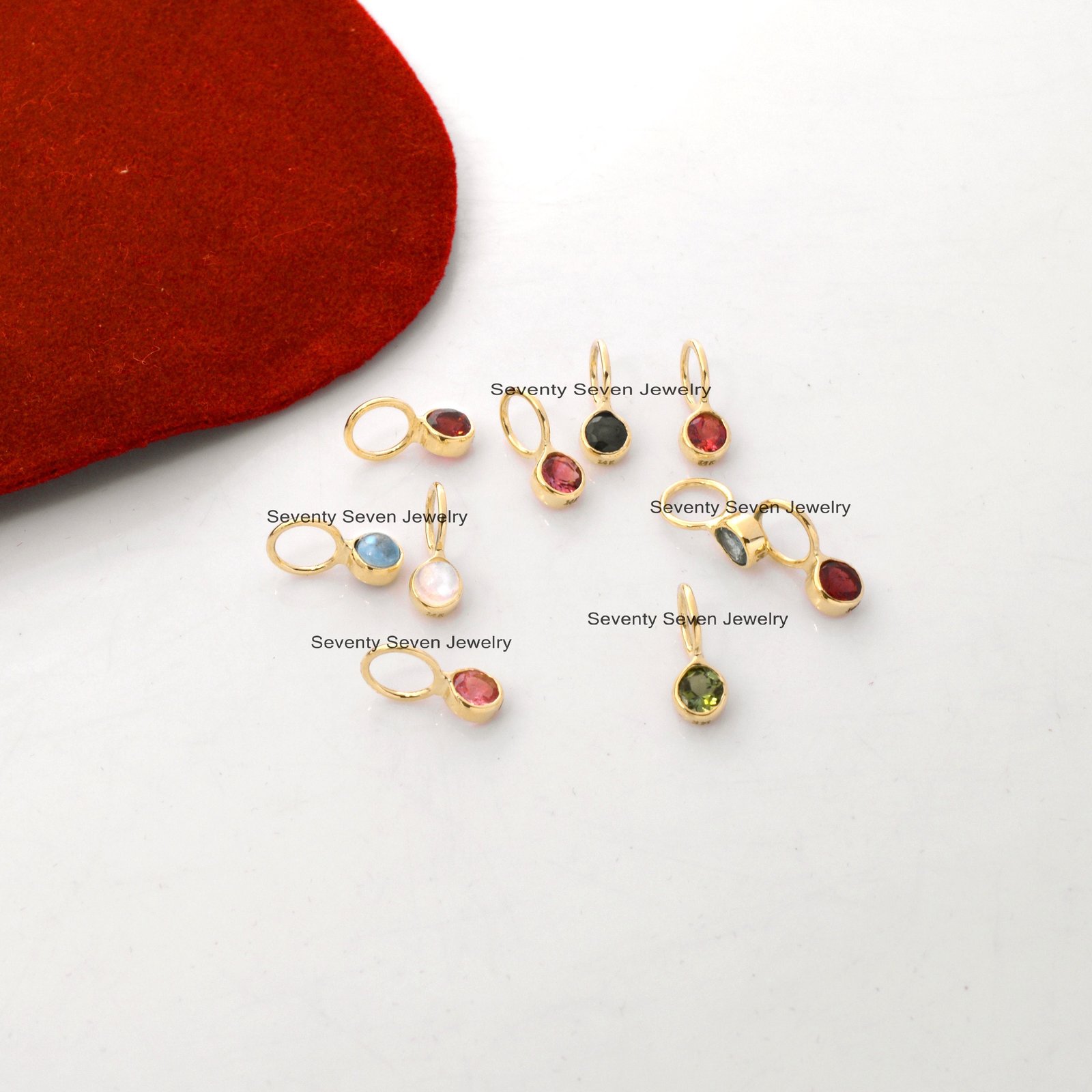 14K Gold Gemstone Pendant: Dainty Tiny Drop Charm - View 2 - Seventy Seven Jewelry | SKU: SSMJP468-14KYGTQ-2026,SSMJP468-14KY 14K Gold Gemstone Pendant: Dainty Tiny Drop Charm - View 2 - Seventy Seven Jewelry | SKU: SSMJP468-14KYGTQ-2026,SSMJP468-14KY