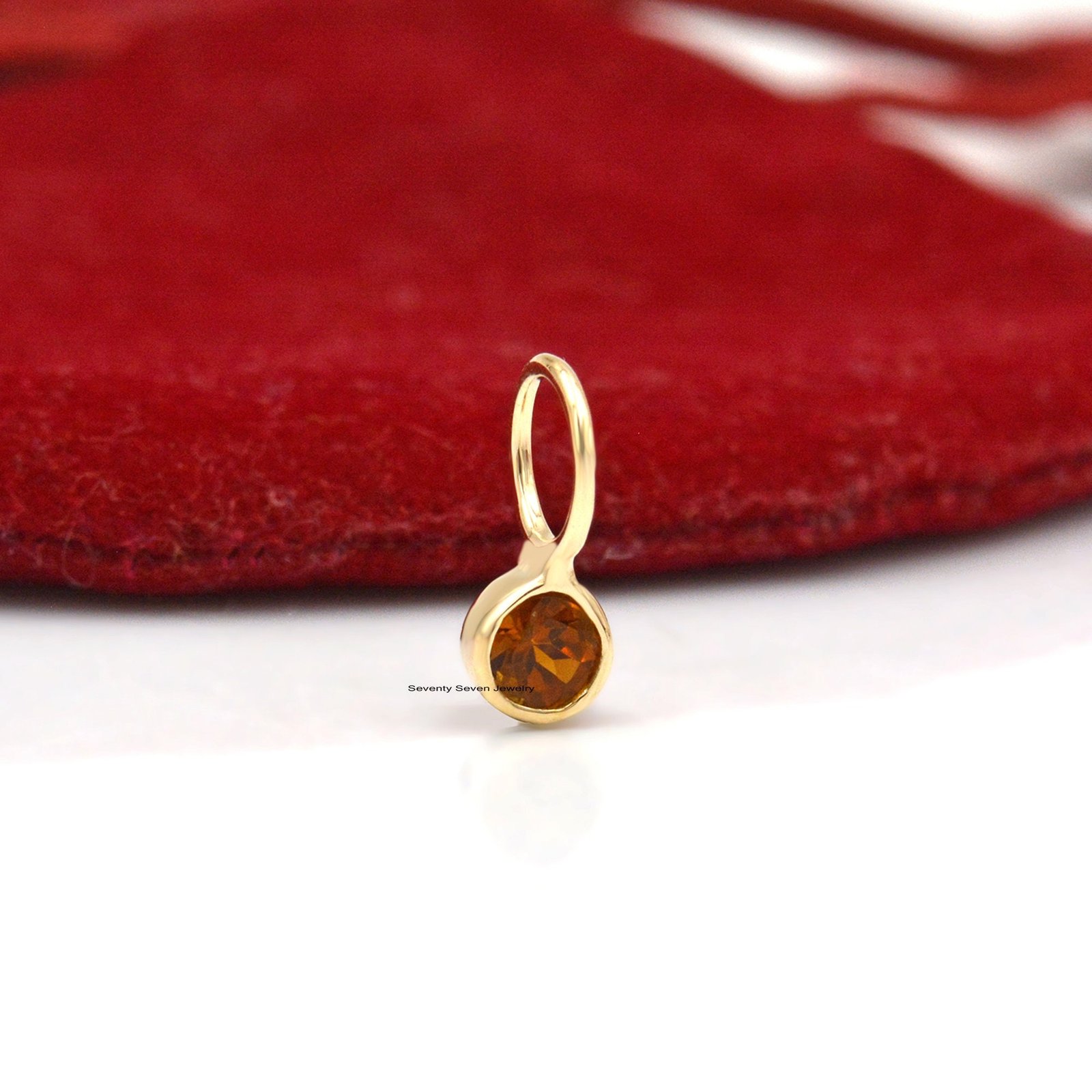 14K Gold Gemstone Pendant: Dainty Tiny Drop Charm - View 3 - Seventy Seven Jewelry | SKU: SSMJP468-14KYGTQ-2026,SSMJP468-14KY 14K Gold Gemstone Pendant: Dainty Tiny Drop Charm - View 3 - Seventy Seven Jewelry | SKU: SSMJP468-14KYGTQ-2026,SSMJP468-14KY