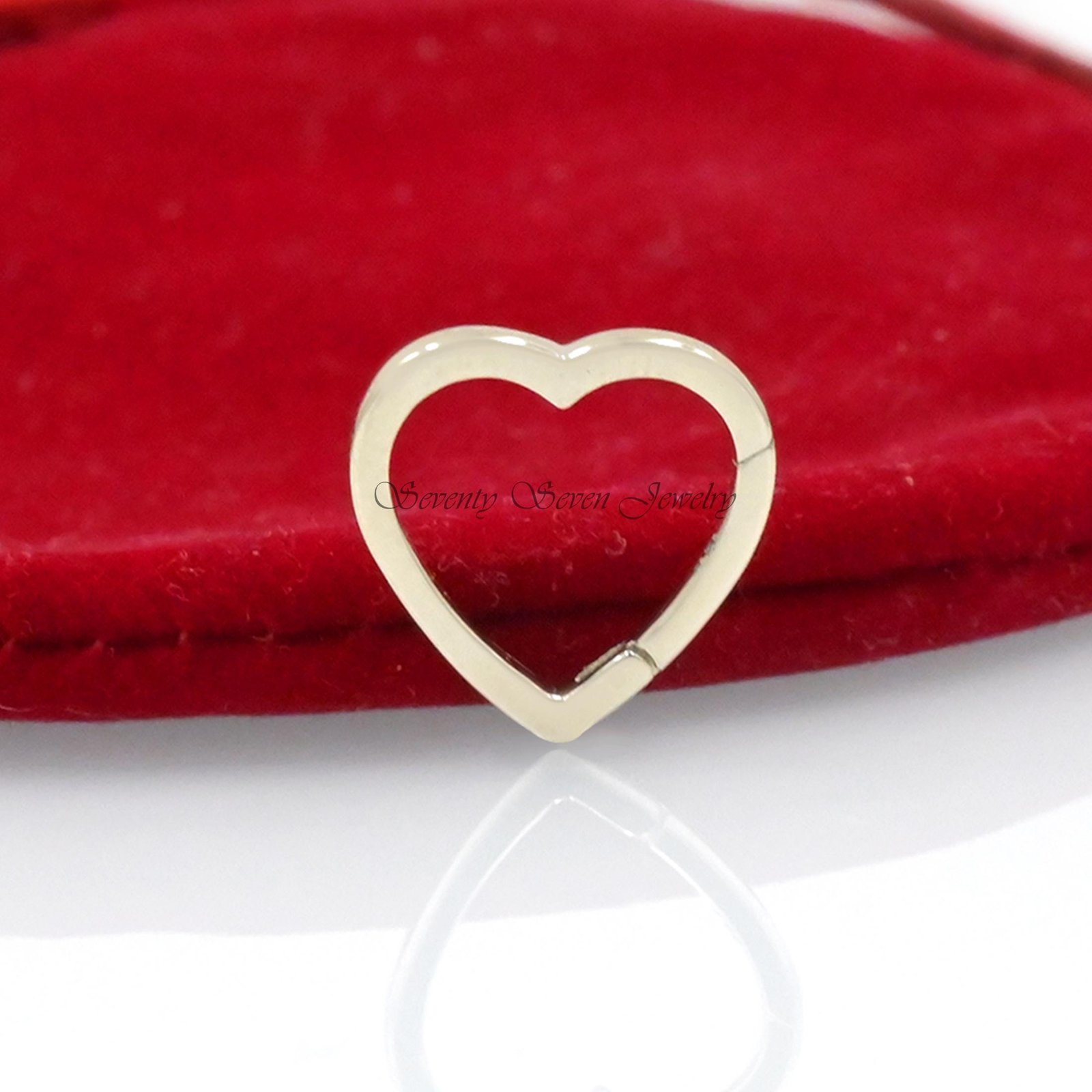14K Gold Heart Enhancer Lock, 15mm - View 2 - Seventy Seven Jewelry | SKU: SSMJH446-14KYG-2026 14K Gold Heart Enhancer Lock, 15mm - View 2 - Seventy Seven Jewelry | SKU: SSMJH446-14KYG-2026