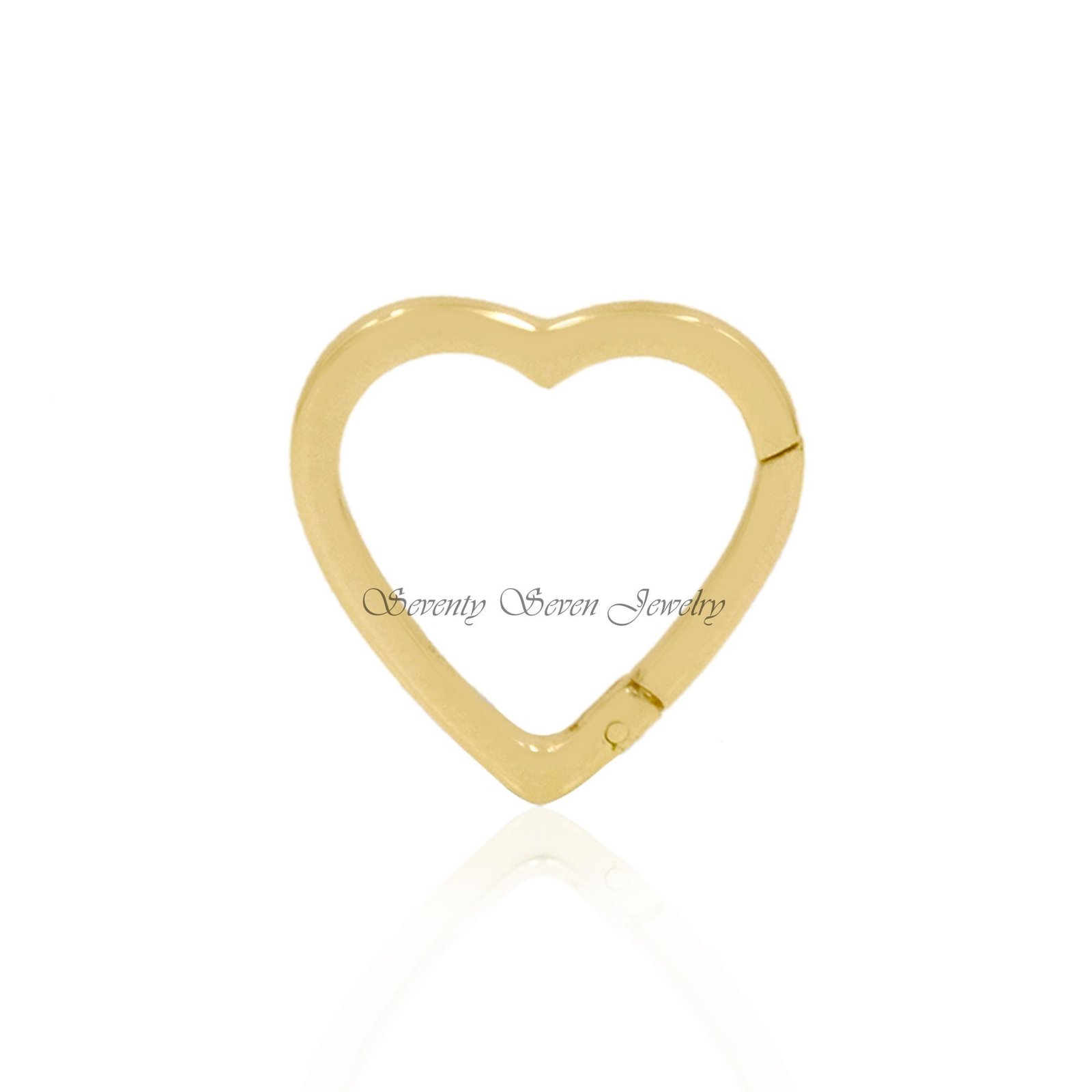 14K Gold Heart Enhancer Lock, 15mm - View 4 - Seventy Seven Jewelry | SKU: SSMJH446-14KYG-2026 14K Gold Heart Enhancer Lock, 15mm - View 4 - Seventy Seven Jewelry | SKU: SSMJH446-14KYG-2026