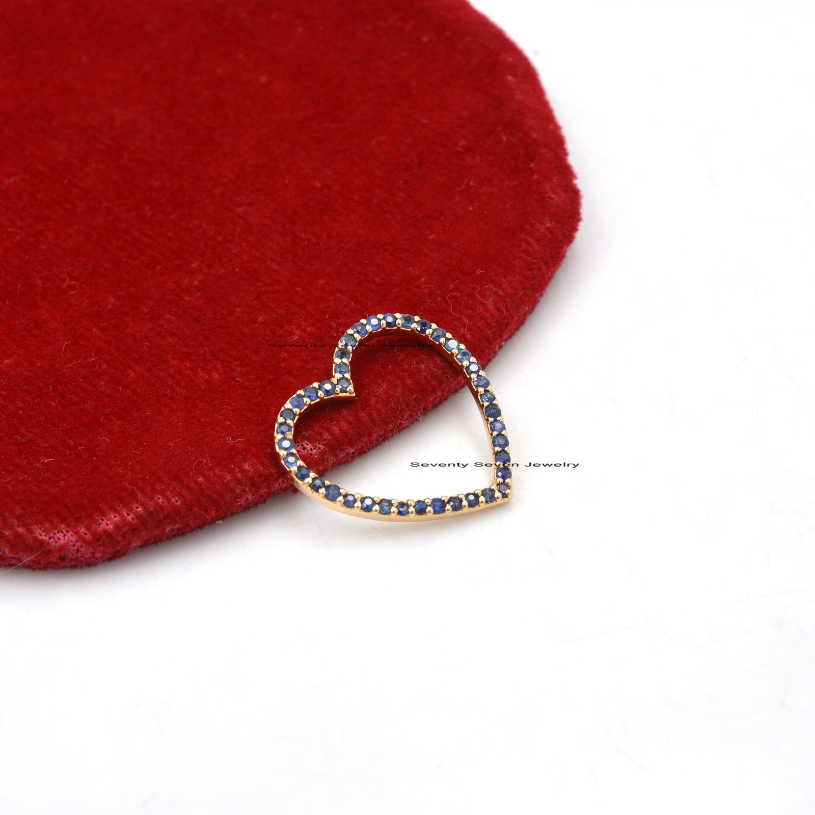 14K Gold Heart Pendant Necklace: Turquoise Charm Holder - View 5 - Seventy Seven Jewelry | SKU: SSMJP530-14KYGTQ-N41-18I-2026 14K Gold Heart Pendant Necklace: Turquoise Charm Holder - View 5 - Seventy Seven Jewelry | SKU: SSMJP530-14KYGTQ-N41-18I-2026