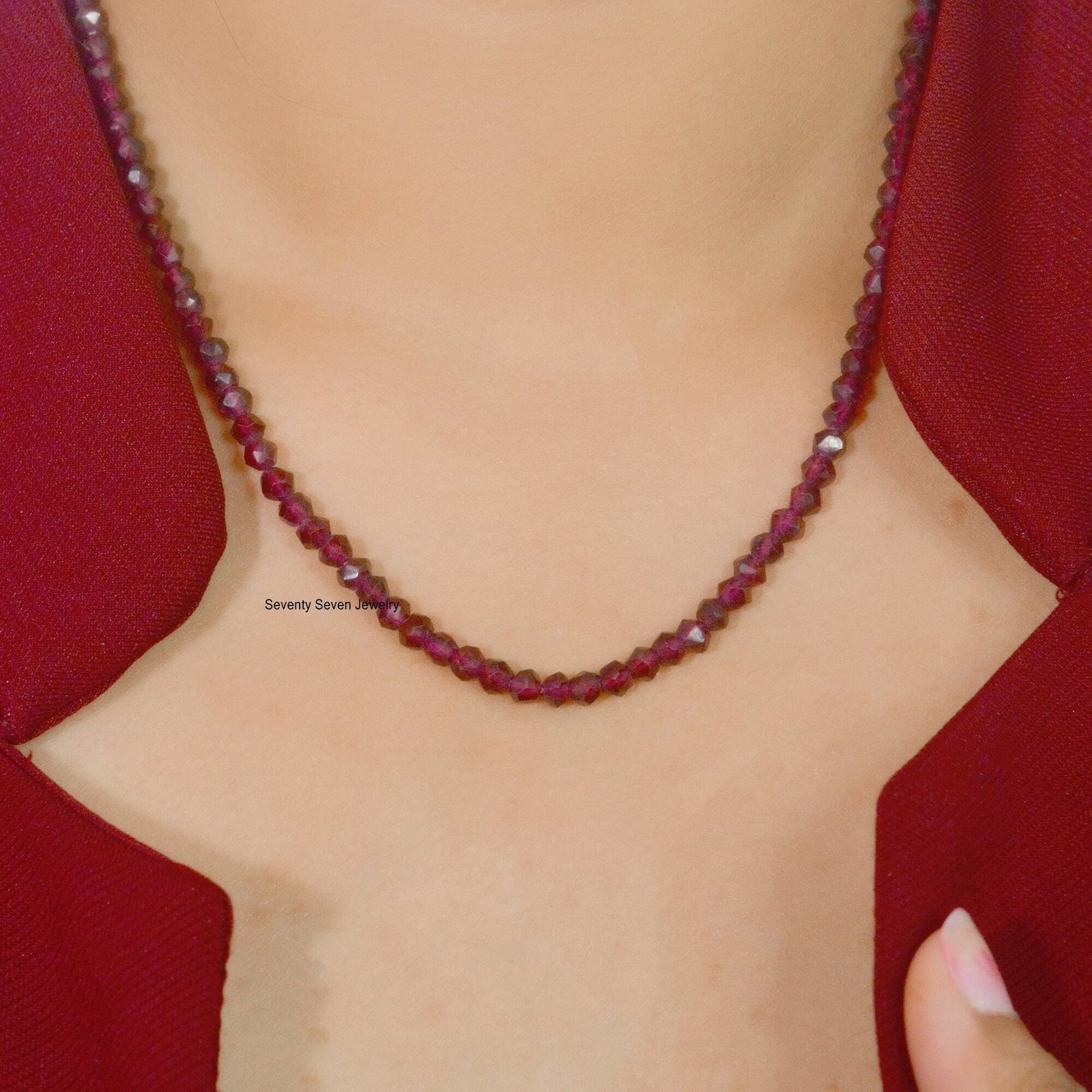 14k Gold Lapis Beads Chain Necklace: Charms Holder - View 3 - Seventy Seven Jewelry | SKU: SSMJF121-14KYG-2026,SSMJN247-14KYG 14k Gold Lapis Beads Chain Necklace: Charms Holder - View 3 - Seventy Seven Jewelry | SKU: SSMJF121-14KYG-2026,SSMJN247-14KYG
