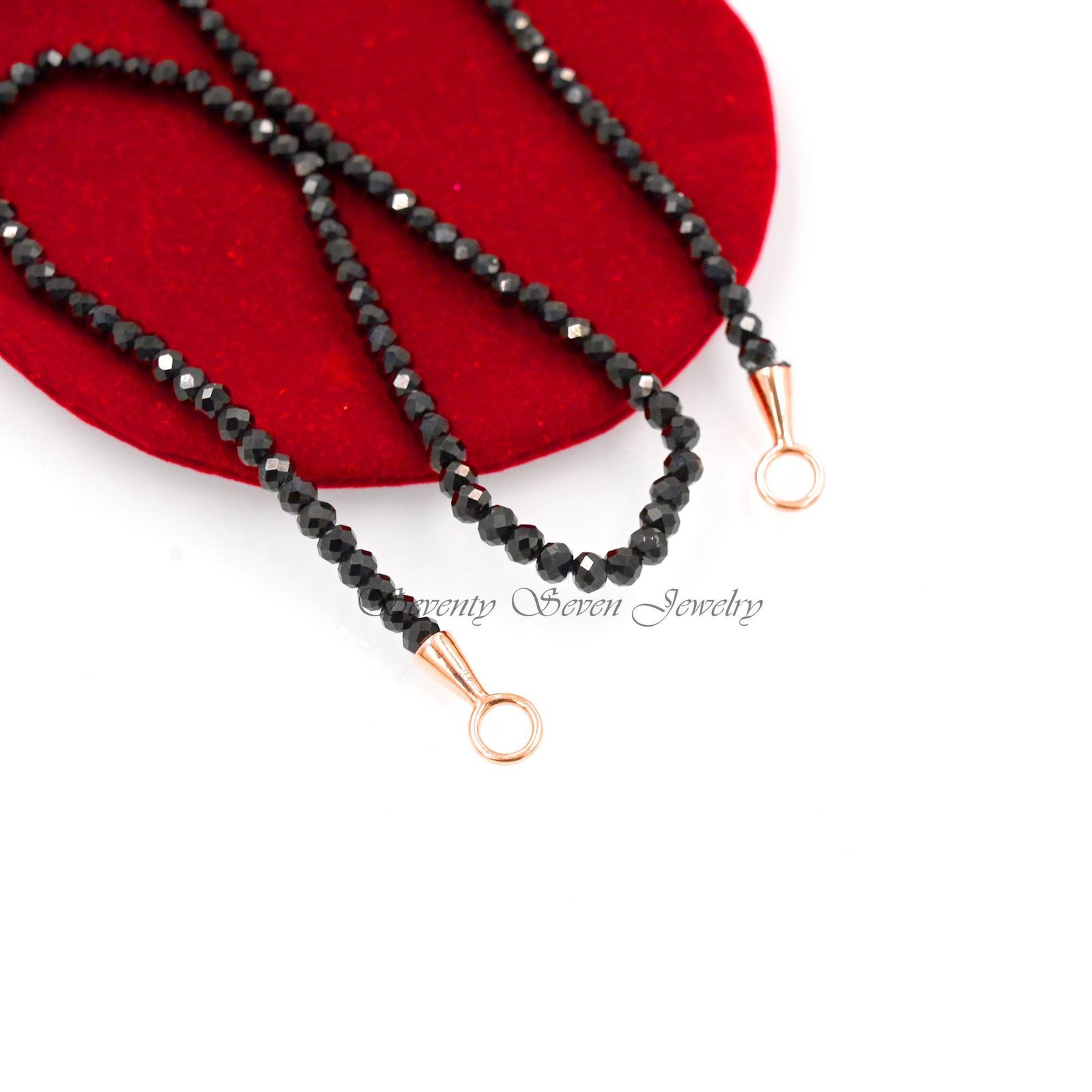 14k Gold Lapis Beads Chain Necklace: Charms Holder - View 5 - Seventy Seven Jewelry | SKU: SSMJF121-14KYG-2026,SSMJN247-14KYG 14k Gold Lapis Beads Chain Necklace: Charms Holder - View 5 - Seventy Seven Jewelry | SKU: SSMJF121-14KYG-2026,SSMJN247-14KYG