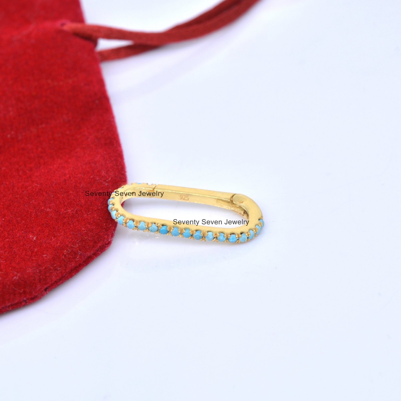 14K Gold Plated Diamond Charm Holder Enhancer, Pave Charms Link Lock Pendant - View 7 - Seventy Seven Jewelry | SKU: SSMJP228 14K Gold Plated Diamond Charm Holder Enhancer, Pave Charms Link Lock Pendant - View 7 - Seventy Seven Jewelry | SKU: SSMJP228