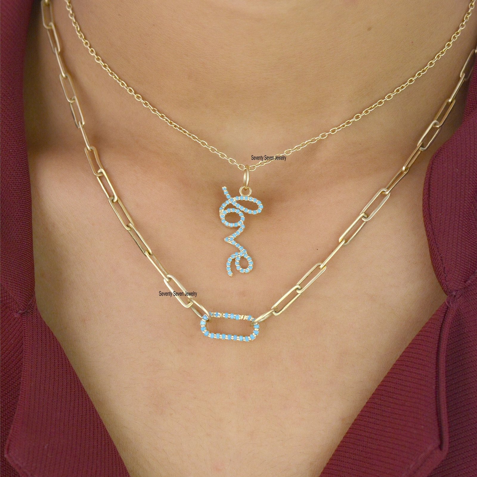14K Gold Plated Diamond Charm Lock: Handmade 925 Silver Enhancer - View 3 - Seventy Seven Jewelry | SKU: SSMJH718-14KYGDI-202 14K Gold Plated Diamond Charm Lock: Handmade 925 Silver Enhancer - View 3 - Seventy Seven Jewelry | SKU: SSMJH718-14KYGDI-202