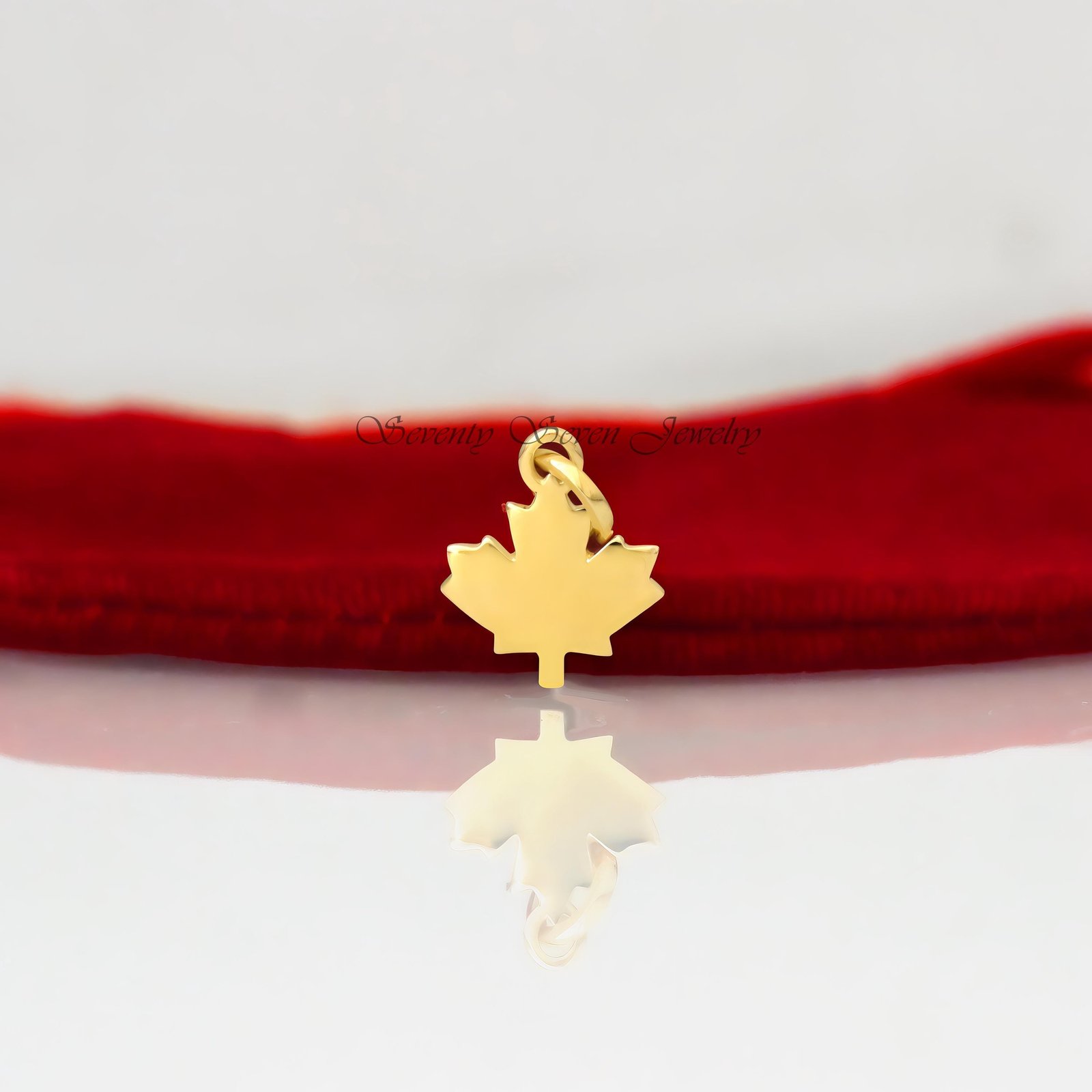 14K Gold Plated Maple Leaf Pendant, 925 Sterling Silver Necklace - Seventy Seven Jewelry | SKU: SSMJP5335-SLYG-20M 14K Gold Plated Maple Leaf Pendant, 925 Sterling Silver Necklace - Seventy Seven Jewelry | SKU: SSMJP5335-SLYG-20M