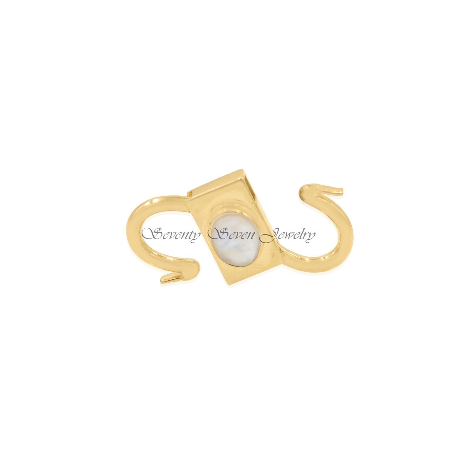 14k Gold Plated Padlock Connector: Vintage Gemstone Jewelry (30*17 MM) - View 3 - Seventy Seven Jewelry | SKU: SSMJP32-SLYGTQ 14k Gold Plated Padlock Connector: Vintage Gemstone Jewelry (30*17 MM) - View 3 - Seventy Seven Jewelry | SKU: SSMJP32-SLYGTQ