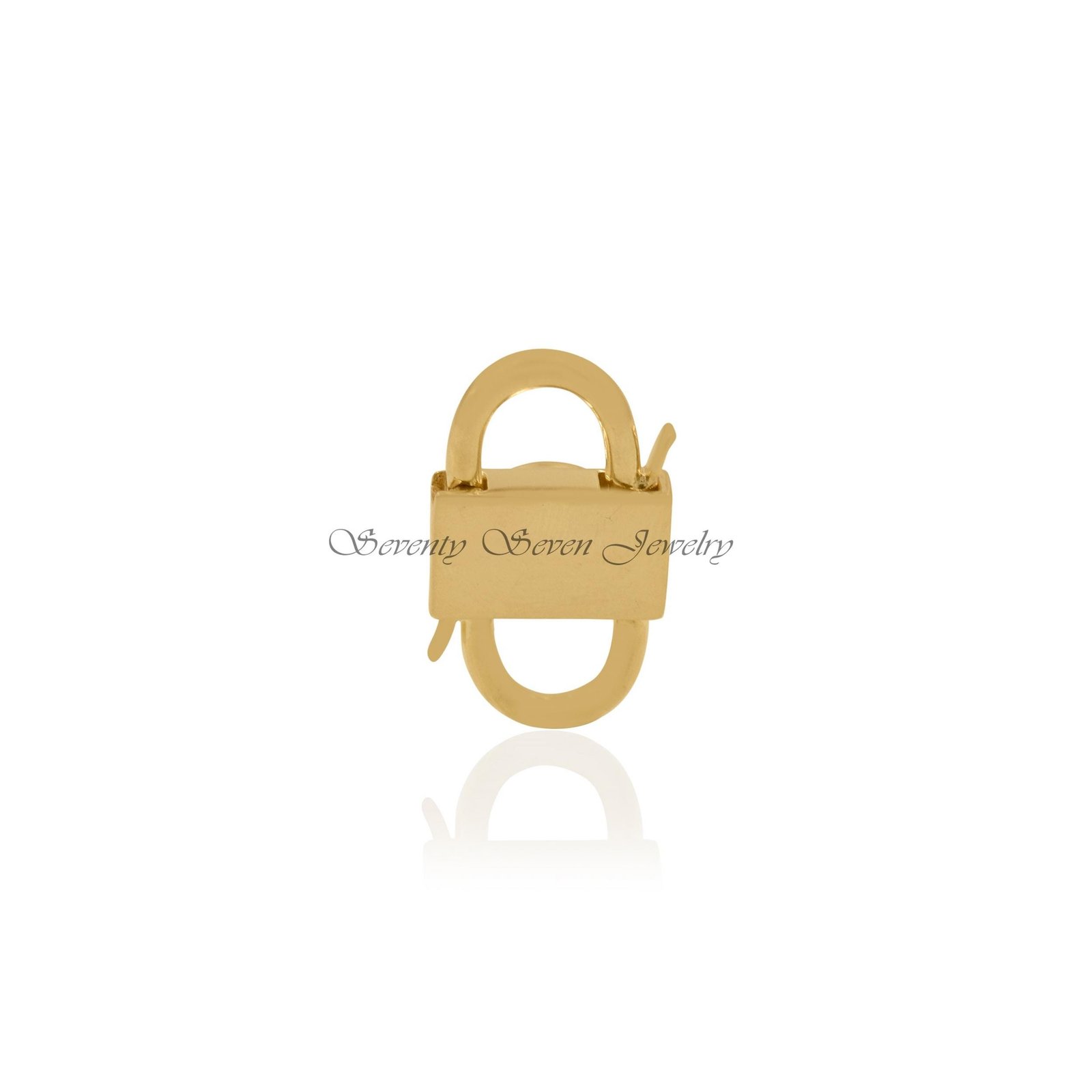 14k Gold Plated Padlock Connector: Vintage Gemstone Jewelry (30*17 MM) - View 4 - Seventy Seven Jewelry | SKU: SSMJP32-SLYGTQ 14k Gold Plated Padlock Connector: Vintage Gemstone Jewelry (30*17 MM) - View 4 - Seventy Seven Jewelry | SKU: SSMJP32-SLYGTQ