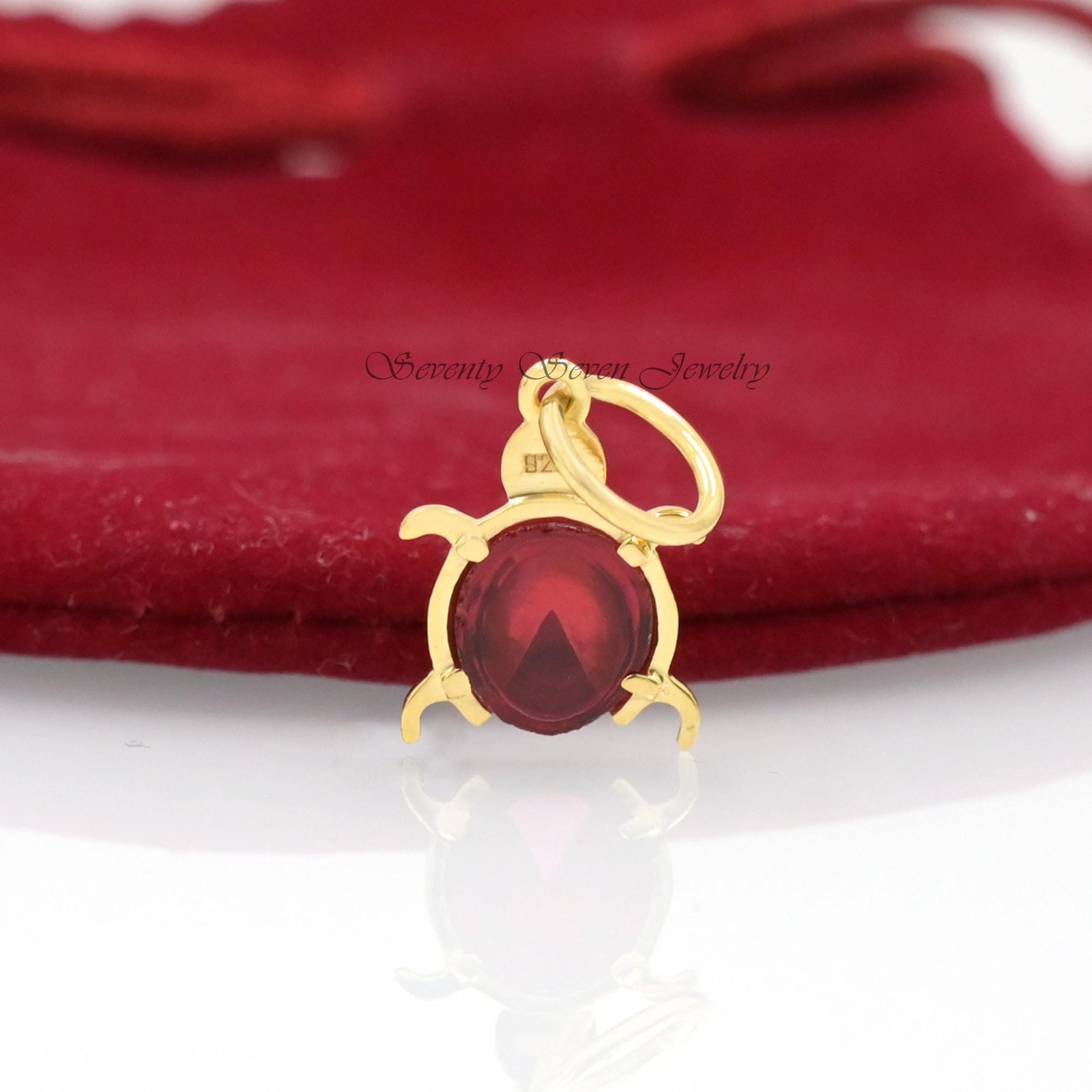 14K Gold Plated Pendant, Silver Ladybug Jewelry, Good Luck Bug Charm - View 3 - Seventy Seven Jewelry | SKU: SSMJP787-SLYGGT- 14K Gold Plated Pendant, Silver Ladybug Jewelry, Good Luck Bug Charm - View 3 - Seventy Seven Jewelry | SKU: SSMJP787-SLYGGT-