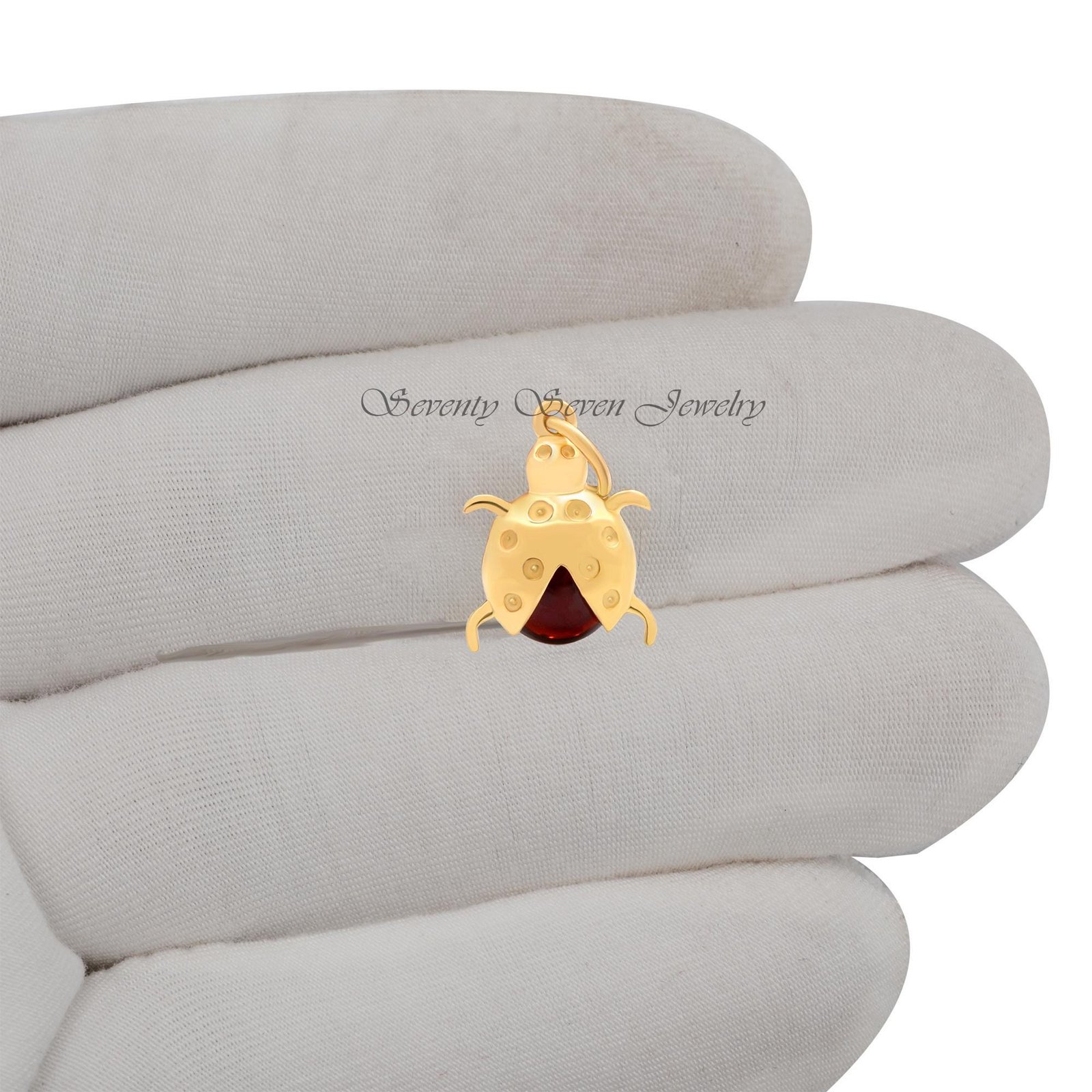 14K Gold Plated Pendant, Silver Ladybug Jewelry, Good Luck Bug Charm - View 7 - Seventy Seven Jewelry | SKU: SSMJP787-SLYGGT- 14K Gold Plated Pendant, Silver Ladybug Jewelry, Good Luck Bug Charm - View 7 - Seventy Seven Jewelry | SKU: SSMJP787-SLYGGT-