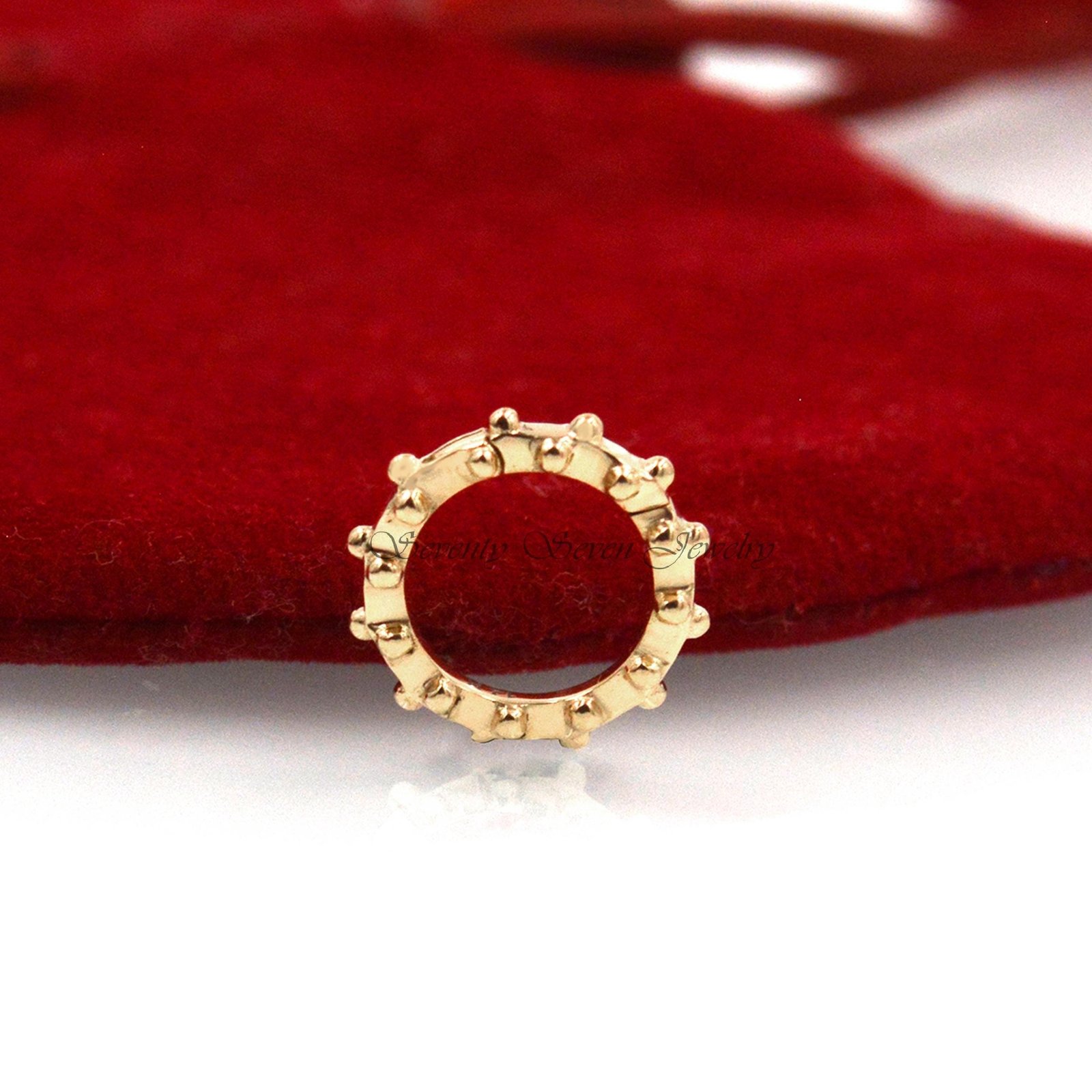 14K Gold Round Charm Enhancer: Ball Link Clasp (12/15 MM) - Seventy Seven Jewelry | SKU: SSMJH1002-14KYG-2026 14K Gold Round Charm Enhancer: Ball Link Clasp (12/15 MM) - Seventy Seven Jewelry | SKU: SSMJH1002-14KYG-2026