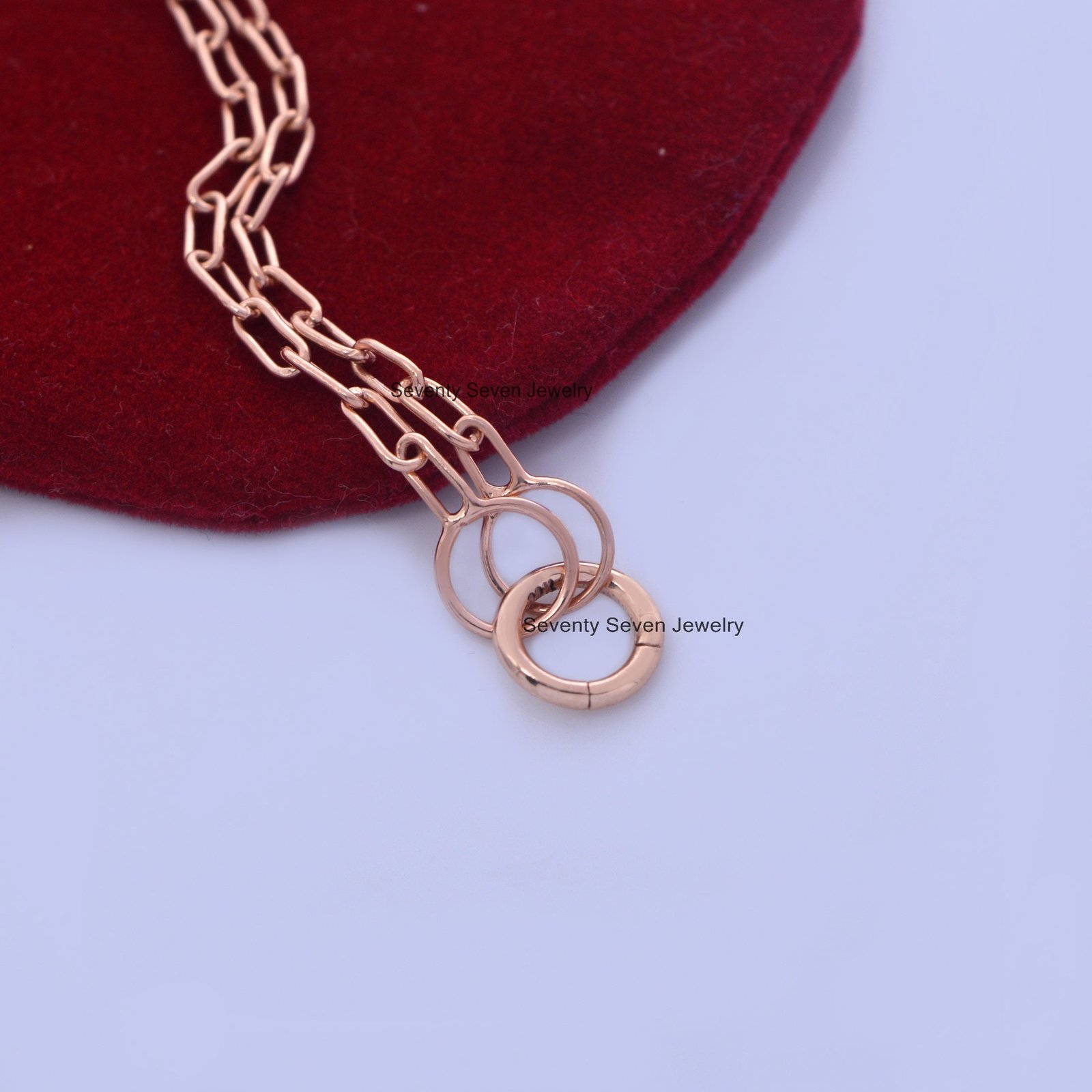 14K Gold Round Charm Holder Enhancer, Snap Link Lock - View 7 - Seventy Seven Jewelry | SKU: SSMJH482-14KYG-10M-2026,SSMJH482 14K Gold Round Charm Holder Enhancer, Snap Link Lock - View 7 - Seventy Seven Jewelry | SKU: SSMJH482-14KYG-10M-2026,SSMJH482