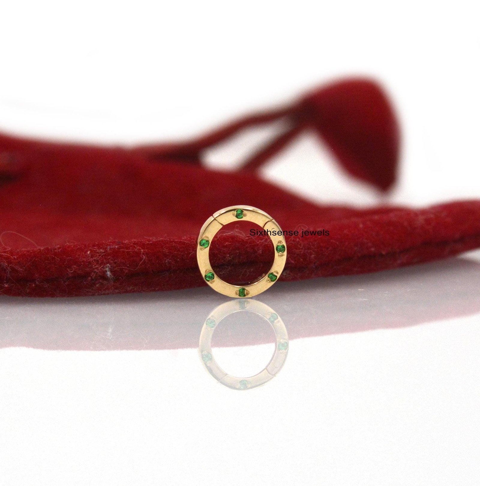 14k Gold Round Charm Holder, Gemstone Circle Enhancer Link, Clicker Lock - Seventy Seven Jewelry | SKU: SSMJH976-14KYGDI-2026 14k Gold Round Charm Holder, Gemstone Circle Enhancer Link, Clicker Lock - Seventy Seven Jewelry | SKU: SSMJH976-14KYGDI-2026