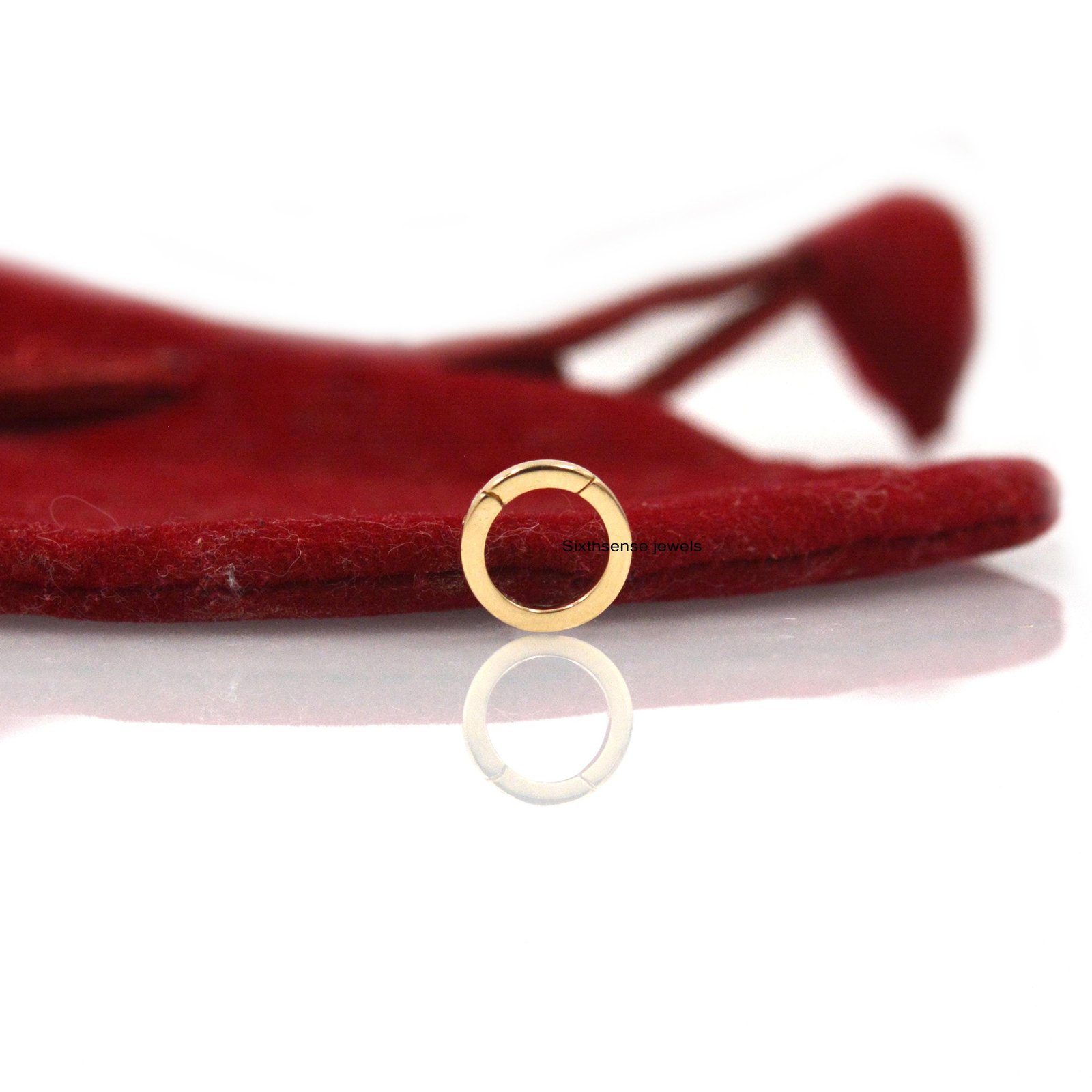 14k Gold Round Charm Holder, Gemstone Circle Enhancer Link, Clicker Lock - View 3 - Seventy Seven Jewelry | SKU: SSMJH976-14K 14k Gold Round Charm Holder, Gemstone Circle Enhancer Link, Clicker Lock - View 3 - Seventy Seven Jewelry | SKU: SSMJH976-14K