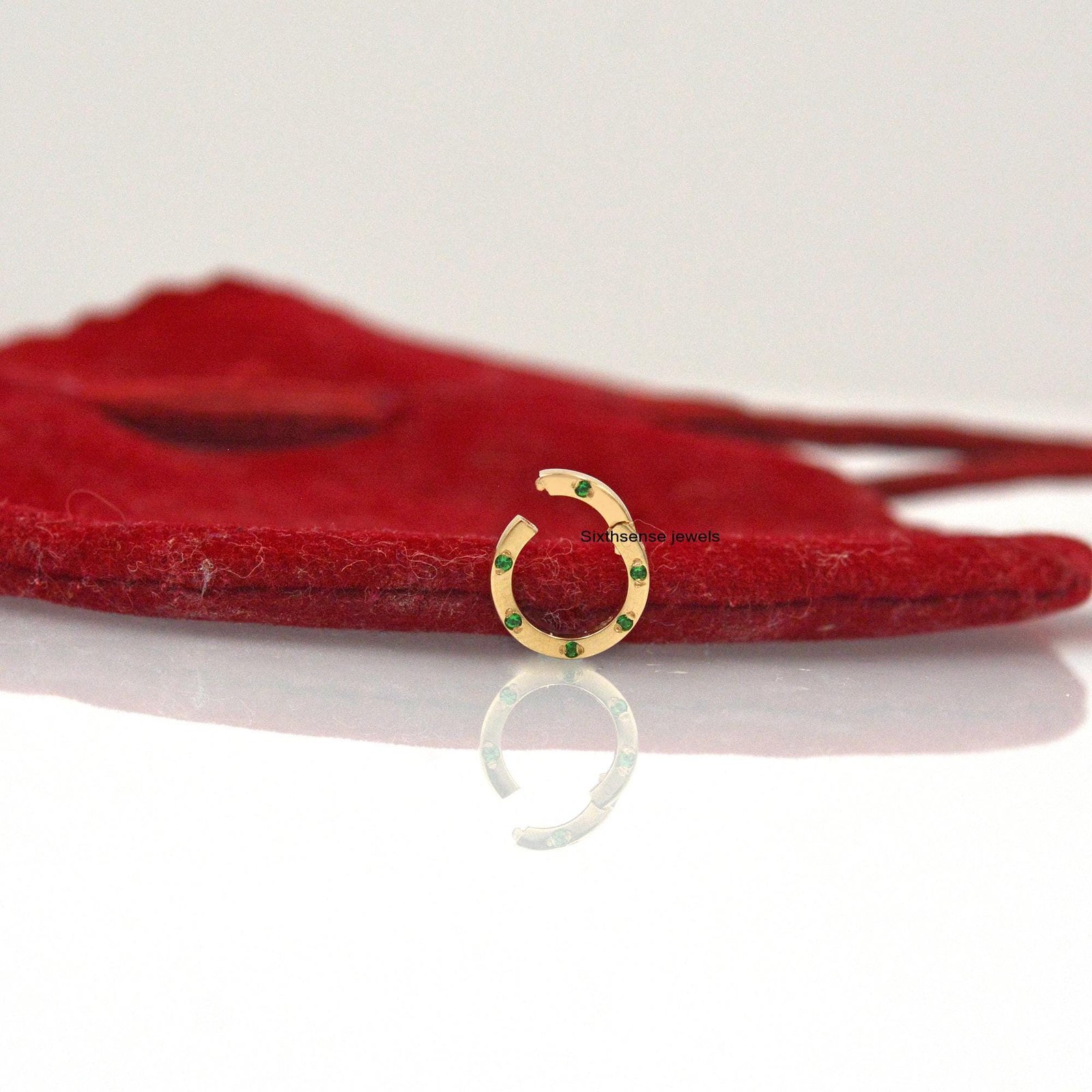 14k Gold Round Charm Holder, Gemstone Circle Enhancer Link, Clicker Lock - View 6 - Seventy Seven Jewelry | SKU: SSMJH976-14K 14k Gold Round Charm Holder, Gemstone Circle Enhancer Link, Clicker Lock - View 6 - Seventy Seven Jewelry | SKU: SSMJH976-14K