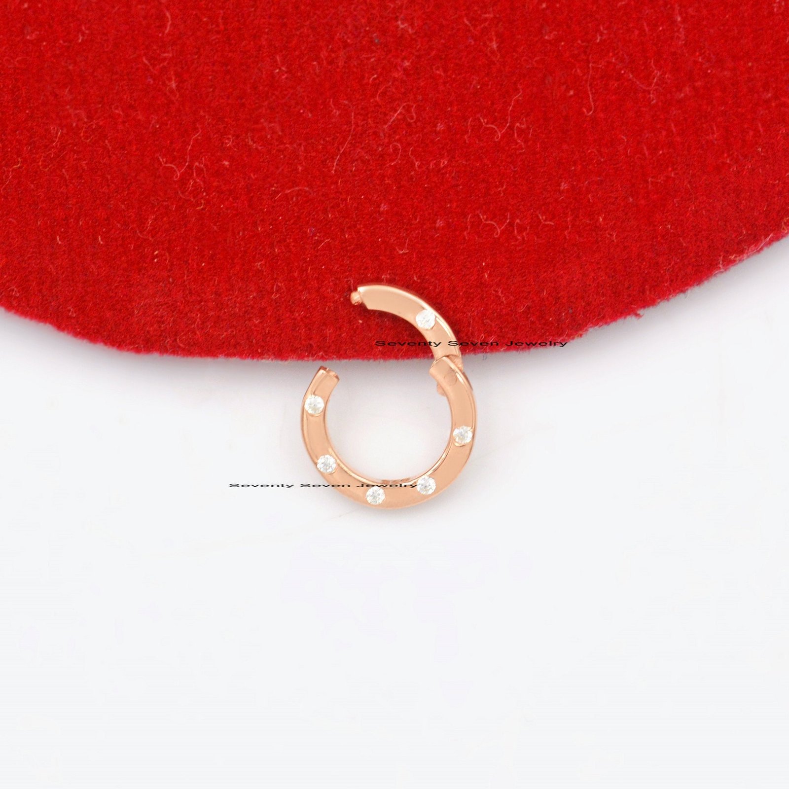14k Gold Round Charm Holder, Gemstone Circle Enhancer Link, Clicker Lock - View 7 - Seventy Seven Jewelry | SKU: SSMJH976-14K 14k Gold Round Charm Holder, Gemstone Circle Enhancer Link, Clicker Lock - View 7 - Seventy Seven Jewelry | SKU: SSMJH976-14K