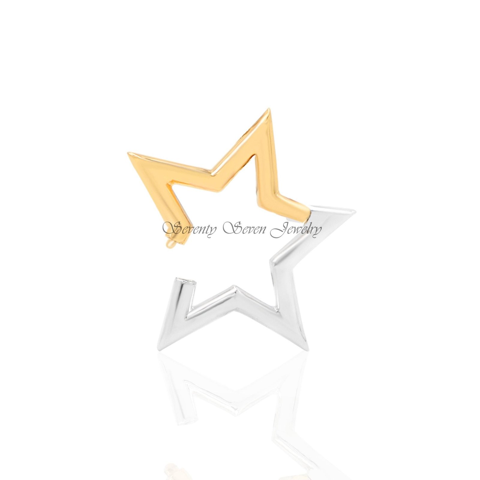 14k Gold Star Charm Holder: Two-Tone Enhancer Link - View 6 - Seventy Seven Jewelry | SKU: SSMJH508A-14KYGSLWG-2026,SSMJH508A 14k Gold Star Charm Holder: Two-Tone Enhancer Link - View 6 - Seventy Seven Jewelry | SKU: SSMJH508A-14KYGSLWG-2026,SSMJH508A