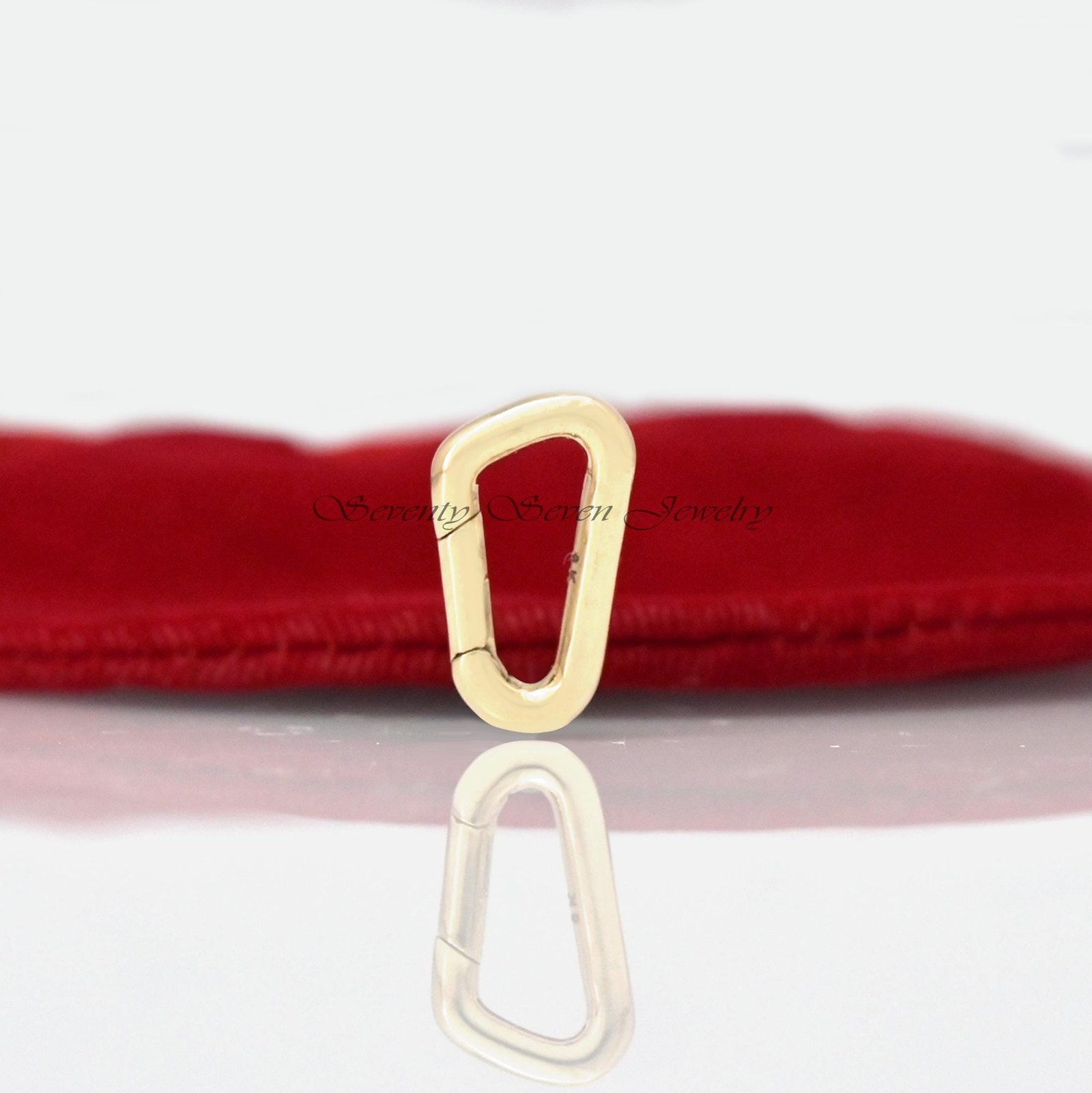 14k Gold Triangle Enhancer Lock: Charm Holder, Multi Link Jewelry (20*12 MM) - View 5 - Seventy Seven Jewelry | SKU: SSMJH444 14k Gold Triangle Enhancer Lock: Charm Holder, Multi Link Jewelry (20*12 MM) - View 5 - Seventy Seven Jewelry | SKU: SSMJH444