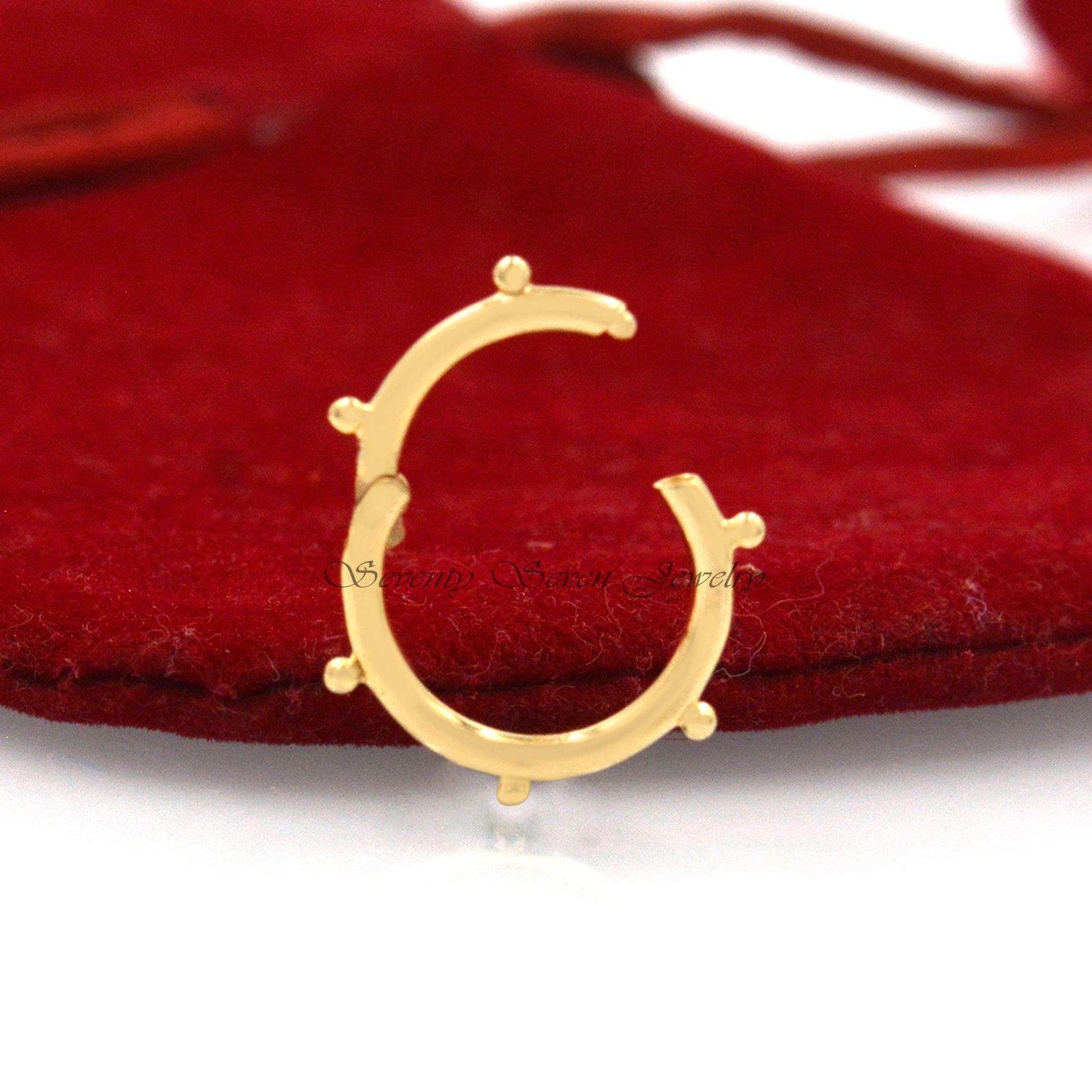 14k Gold Vermeil Round Ball Enhancer: 925 Silver Charm Holder - Seventy Seven Jewelry | SKU: SSMJP966-SLYG-2026 14k Gold Vermeil Round Ball Enhancer: 925 Silver Charm Holder - Seventy Seven Jewelry | SKU: SSMJP966-SLYG-2026