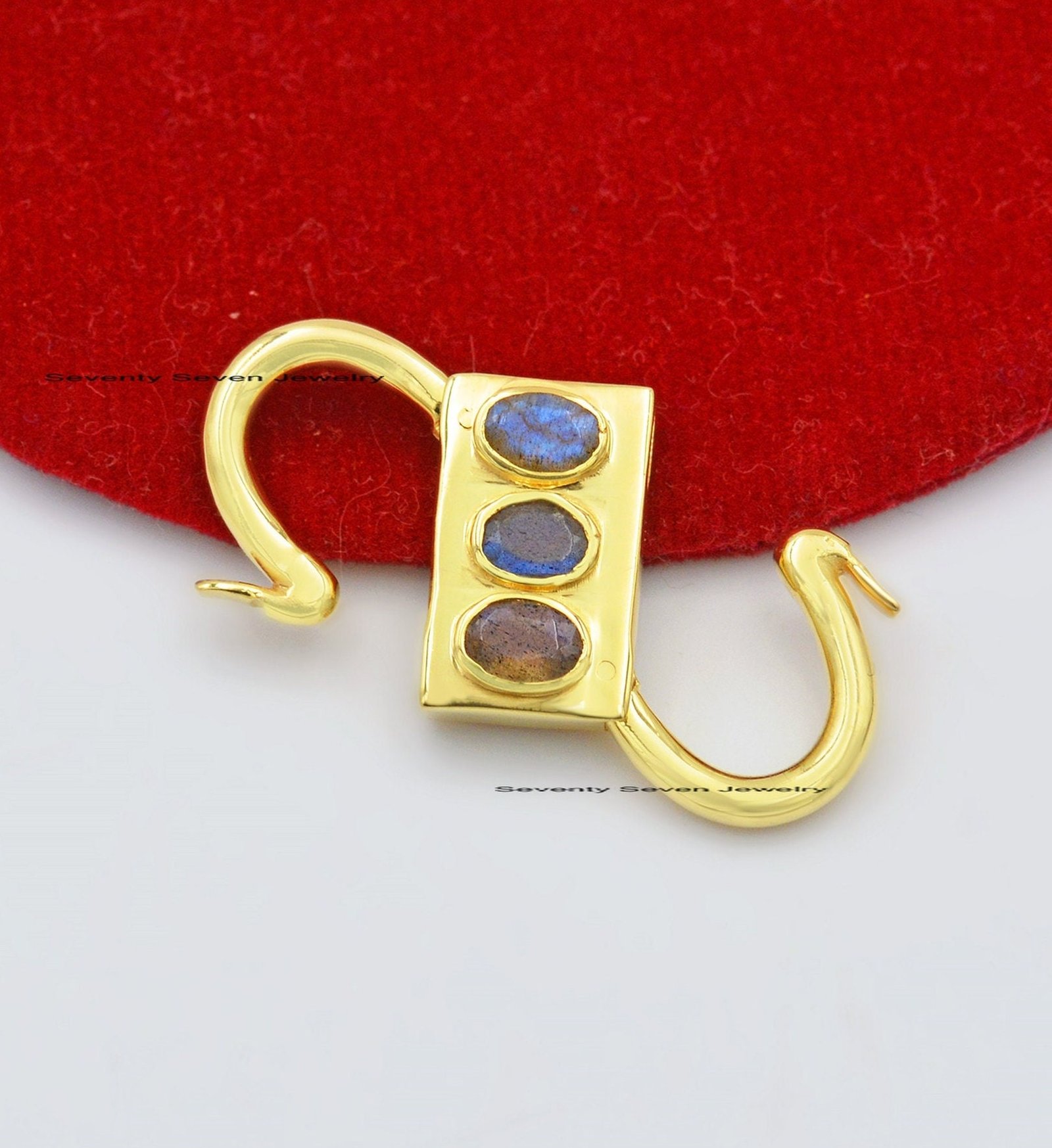 14k Gold Vermeil Turquoise Padlock Pendant: Openable Sterling Silver Charm - View 3 - Seventy Seven Jewelry | SKU: SSMJP31-SL 14k Gold Vermeil Turquoise Padlock Pendant: Openable Sterling Silver Charm - View 3 - Seventy Seven Jewelry | SKU: SSMJP31-SL