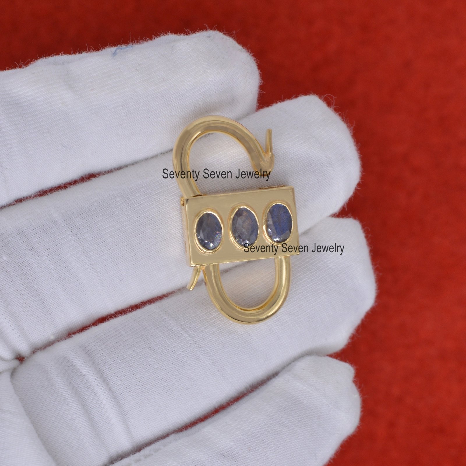 14k Gold Vermeil Turquoise Padlock Pendant: Openable Sterling Silver Charm - View 5 - Seventy Seven Jewelry | SKU: SSMJP31-SL 14k Gold Vermeil Turquoise Padlock Pendant: Openable Sterling Silver Charm - View 5 - Seventy Seven Jewelry | SKU: SSMJP31-SL