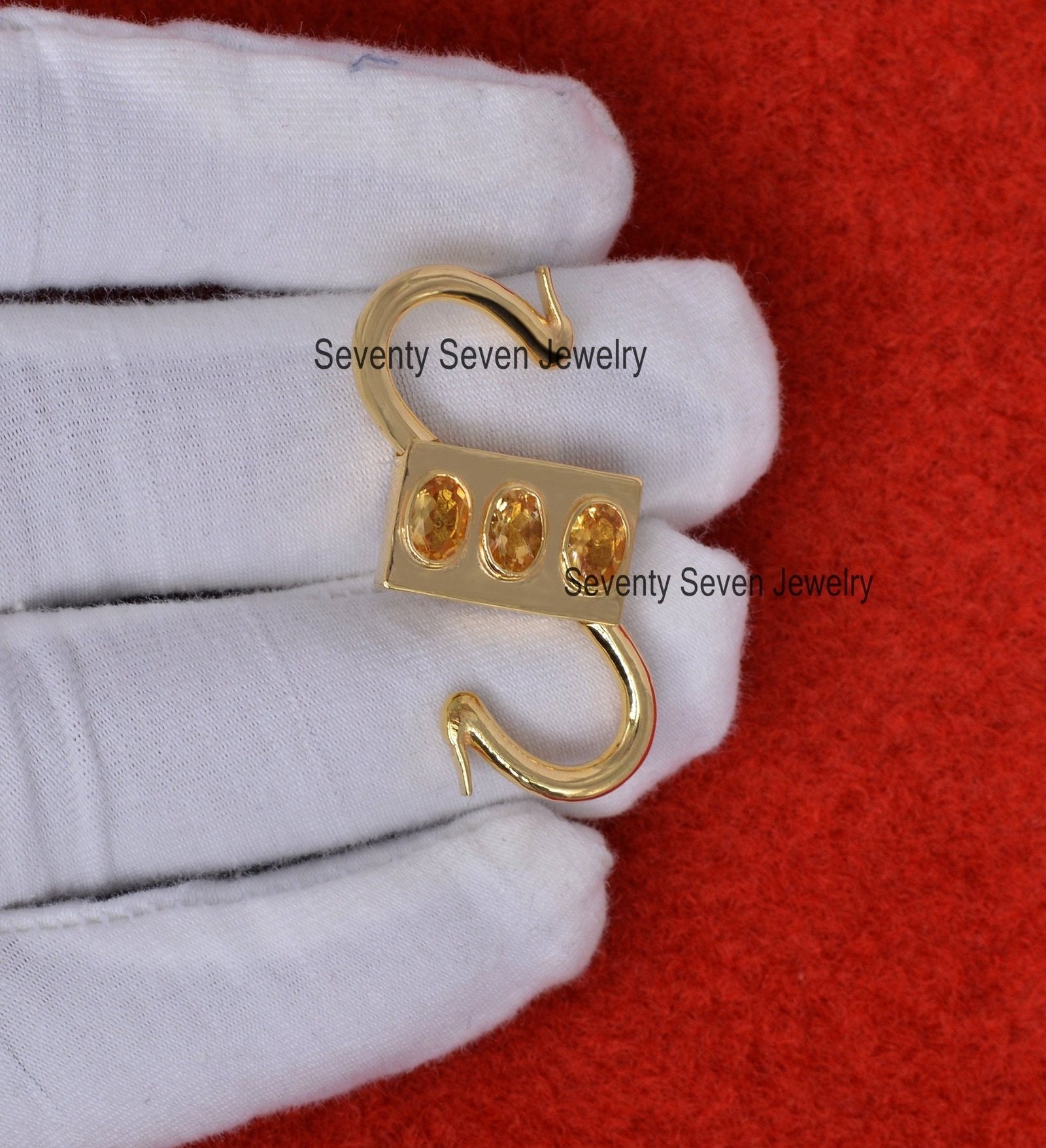 14k Gold Vermeil Turquoise Padlock Pendant: Openable Sterling Silver Charm - View 7 - Seventy Seven Jewelry | SKU: SSMJP31-SL 14k Gold Vermeil Turquoise Padlock Pendant: Openable Sterling Silver Charm - View 7 - Seventy Seven Jewelry | SKU: SSMJP31-SL
