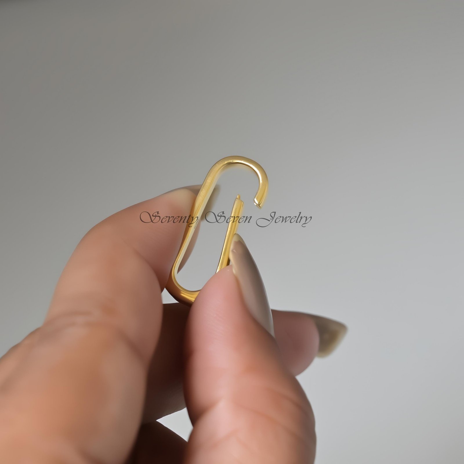 14K Solid Gold Charm Holder: Enhancer Pendant Lock (25x10 MM) - View 3 - Seventy Seven Jewelry | SKU: SSMJH73-14KYG-2026,SSMJ 14K Solid Gold Charm Holder: Enhancer Pendant Lock (25x10 MM) - View 3 - Seventy Seven Jewelry | SKU: SSMJH73-14KYG-2026,SSMJ