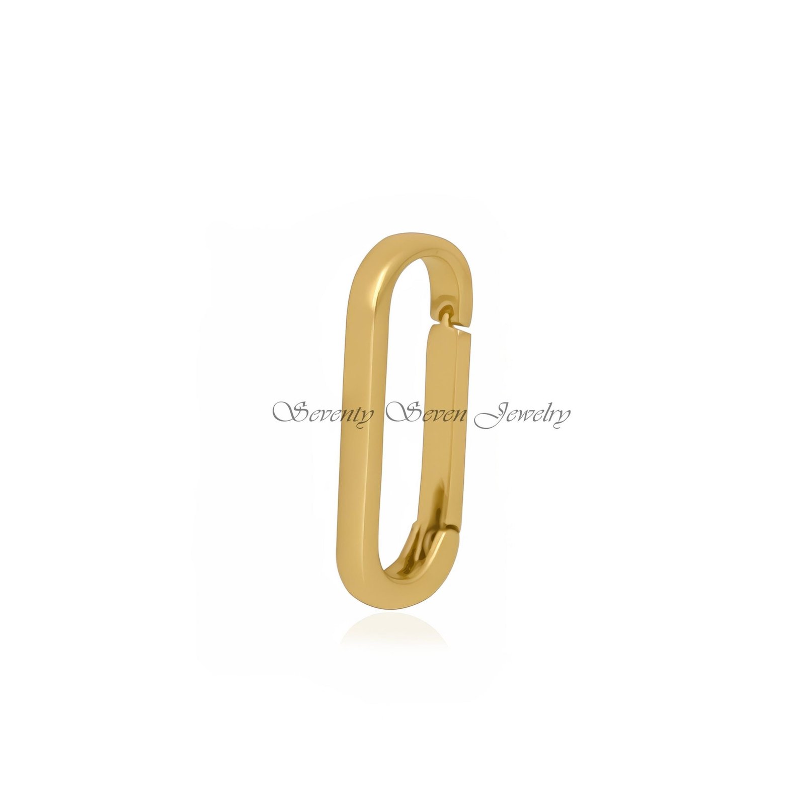 14K Solid Gold Charm Holder: Enhancer Pendant Lock (25x10 MM) - View 4 - Seventy Seven Jewelry | SKU: SSMJH73-14KYG-2026,SSMJ 14K Solid Gold Charm Holder: Enhancer Pendant Lock (25x10 MM) - View 4 - Seventy Seven Jewelry | SKU: SSMJH73-14KYG-2026,SSMJ