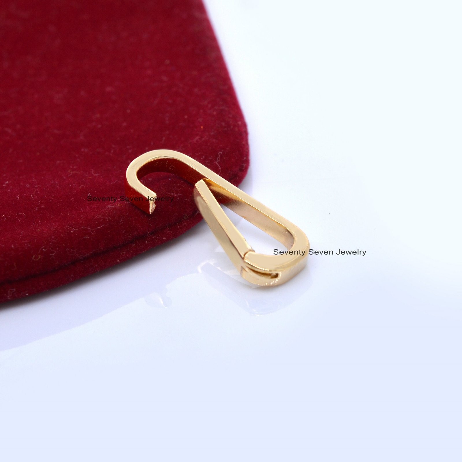 14K Solid Gold Charm Holder: Enhancer Pendant Lock (25x10 MM) - View 5 - Seventy Seven Jewelry | SKU: SSMJH73-14KYG-2026,SSMJ 14K Solid Gold Charm Holder: Enhancer Pendant Lock (25x10 MM) - View 5 - Seventy Seven Jewelry | SKU: SSMJH73-14KYG-2026,SSMJ