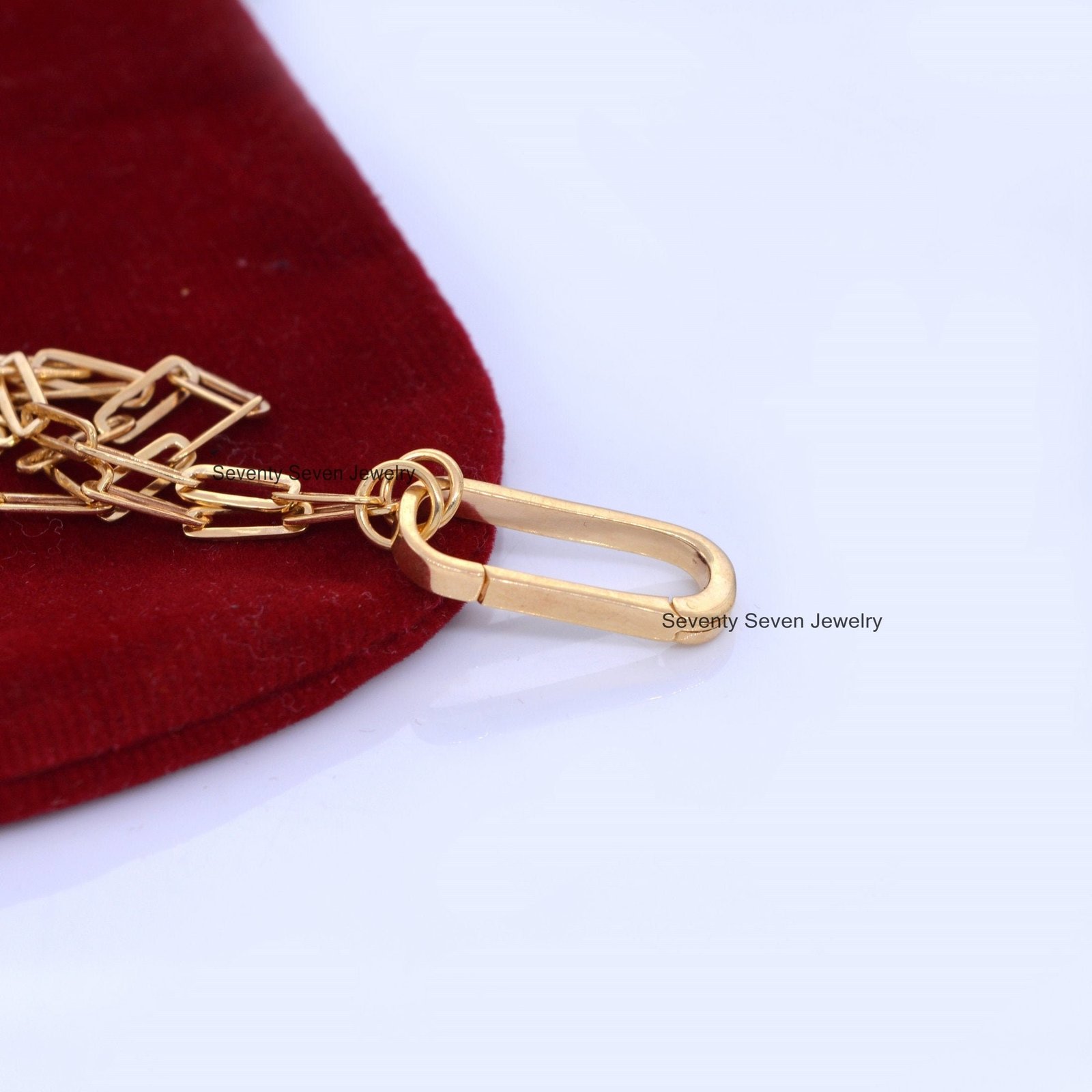 14K Solid Gold Charm Holder: Enhancer Pendant Lock (25x10 MM) - View 6 - Seventy Seven Jewelry | SKU: SSMJH73-14KYG-2026,SSMJ 14K Solid Gold Charm Holder: Enhancer Pendant Lock (25x10 MM) - View 6 - Seventy Seven Jewelry | SKU: SSMJH73-14KYG-2026,SSMJ