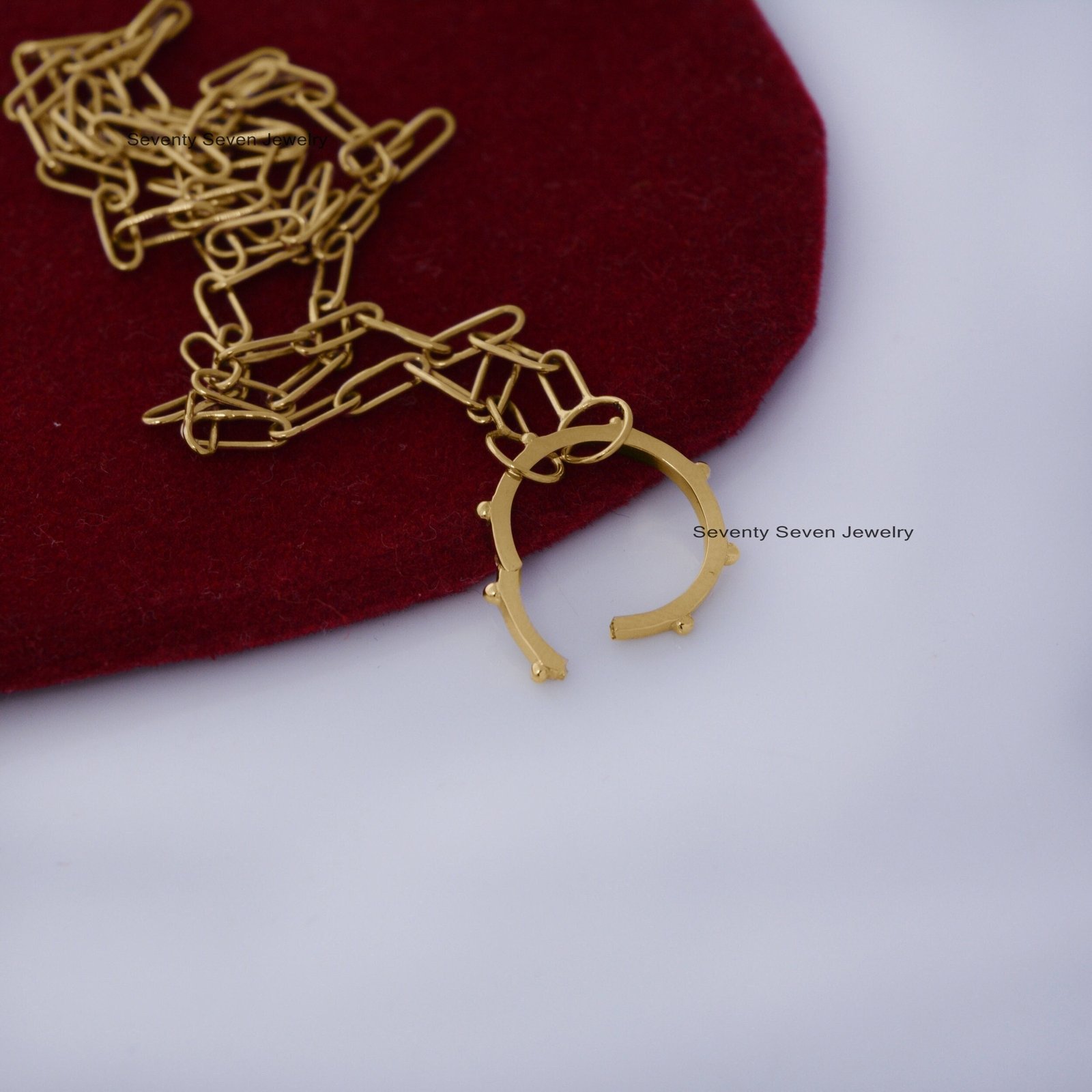 14K Solid Gold Round Charm Enhancer - Ball Lock (15*15 MM) - View 4 - Seventy Seven Jewelry | SKU: SSMJH448-14KYG-2026 14K Solid Gold Round Charm Enhancer - Ball Lock (15*15 MM) - View 4 - Seventy Seven Jewelry | SKU: SSMJH448-14KYG-2026