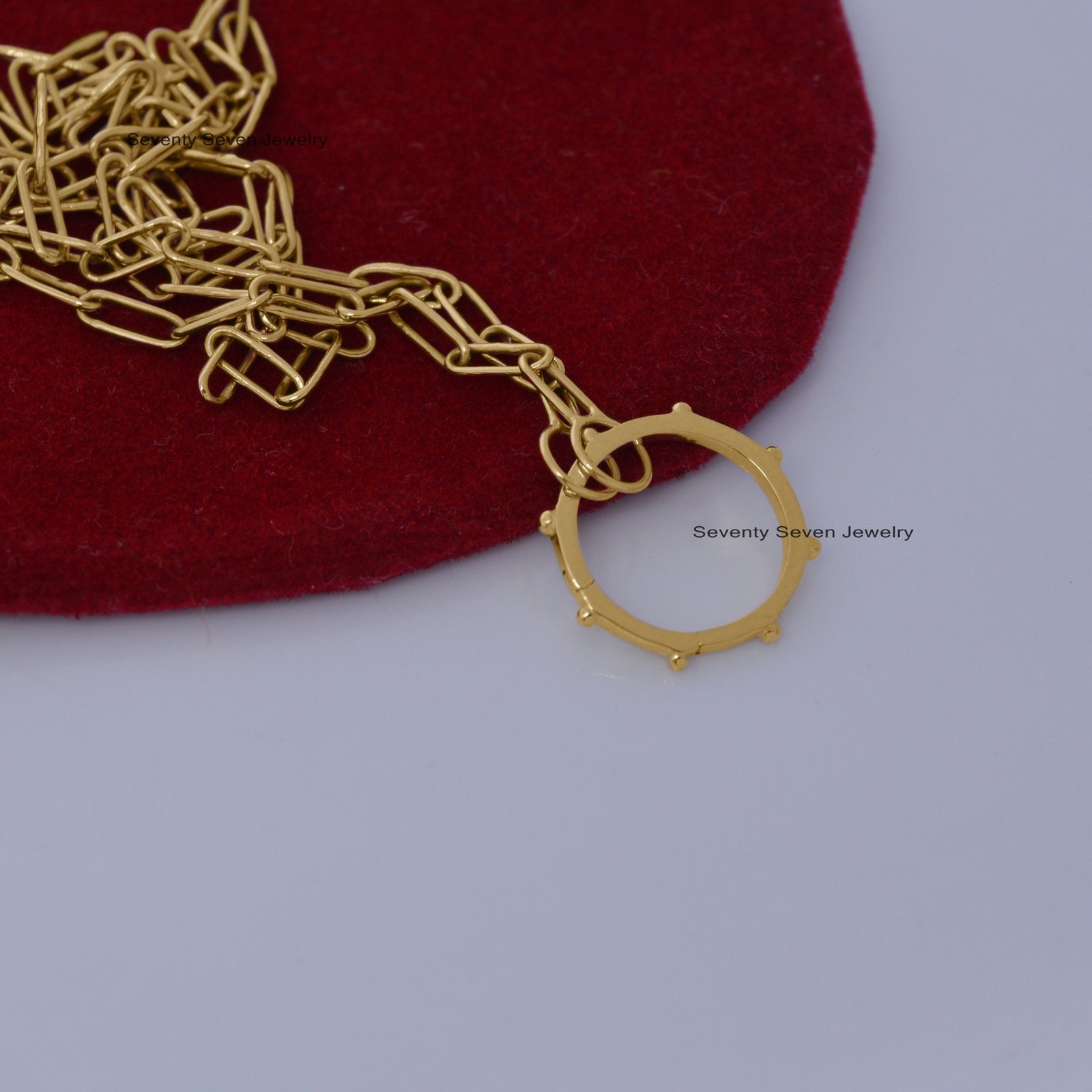 14K Solid Gold Round Charm Enhancer - Ball Lock (15*15 MM) - View 5 - Seventy Seven Jewelry | SKU: SSMJH448-14KYG-2026 14K Solid Gold Round Charm Enhancer - Ball Lock (15*15 MM) - View 5 - Seventy Seven Jewelry | SKU: SSMJH448-14KYG-2026