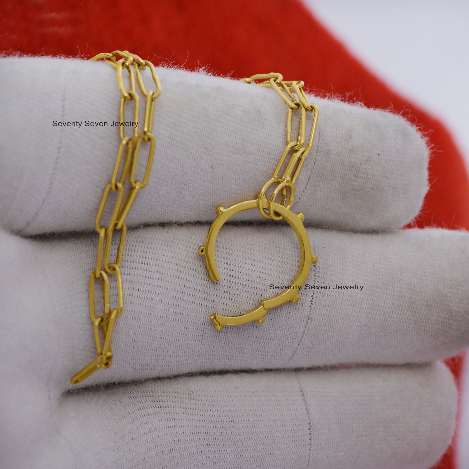 14K Solid Gold Round Charm Enhancer - Ball Lock (15*15 MM) - View 6 - Seventy Seven Jewelry | SKU: SSMJH448-14KYG-2026 14K Solid Gold Round Charm Enhancer - Ball Lock (15*15 MM) - View 6 - Seventy Seven Jewelry | SKU: SSMJH448-14KYG-2026