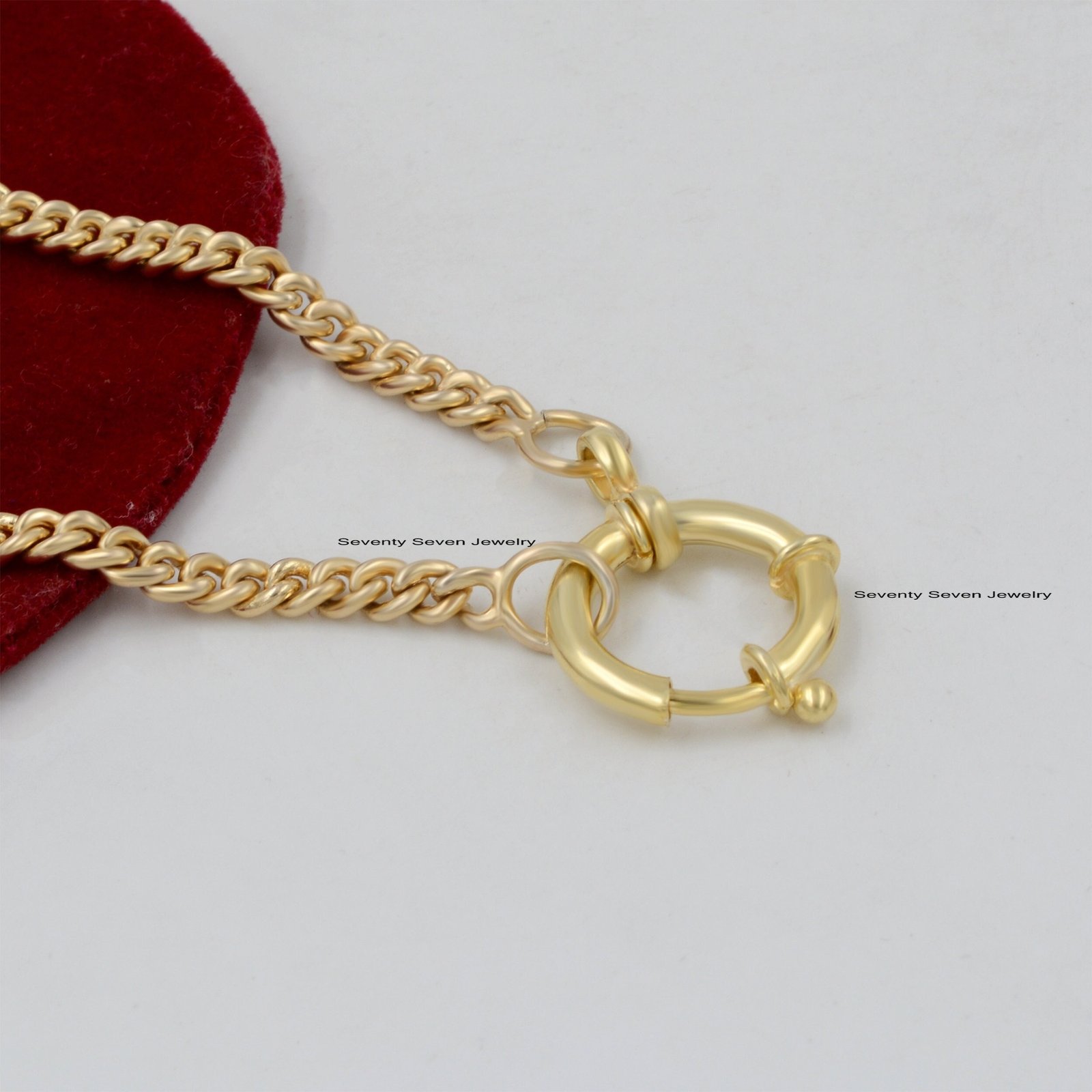 14k Solid Gold Spring Lock: (18*12 MM) - Seventy Seven Jewelry | SKU: SSMJL137-14KYG-18M-G17-3M-2026 14k Solid Gold Spring Lock: (18*12 MM) - Seventy Seven Jewelry | SKU: SSMJL137-14KYG-18M-G17-3M-2026