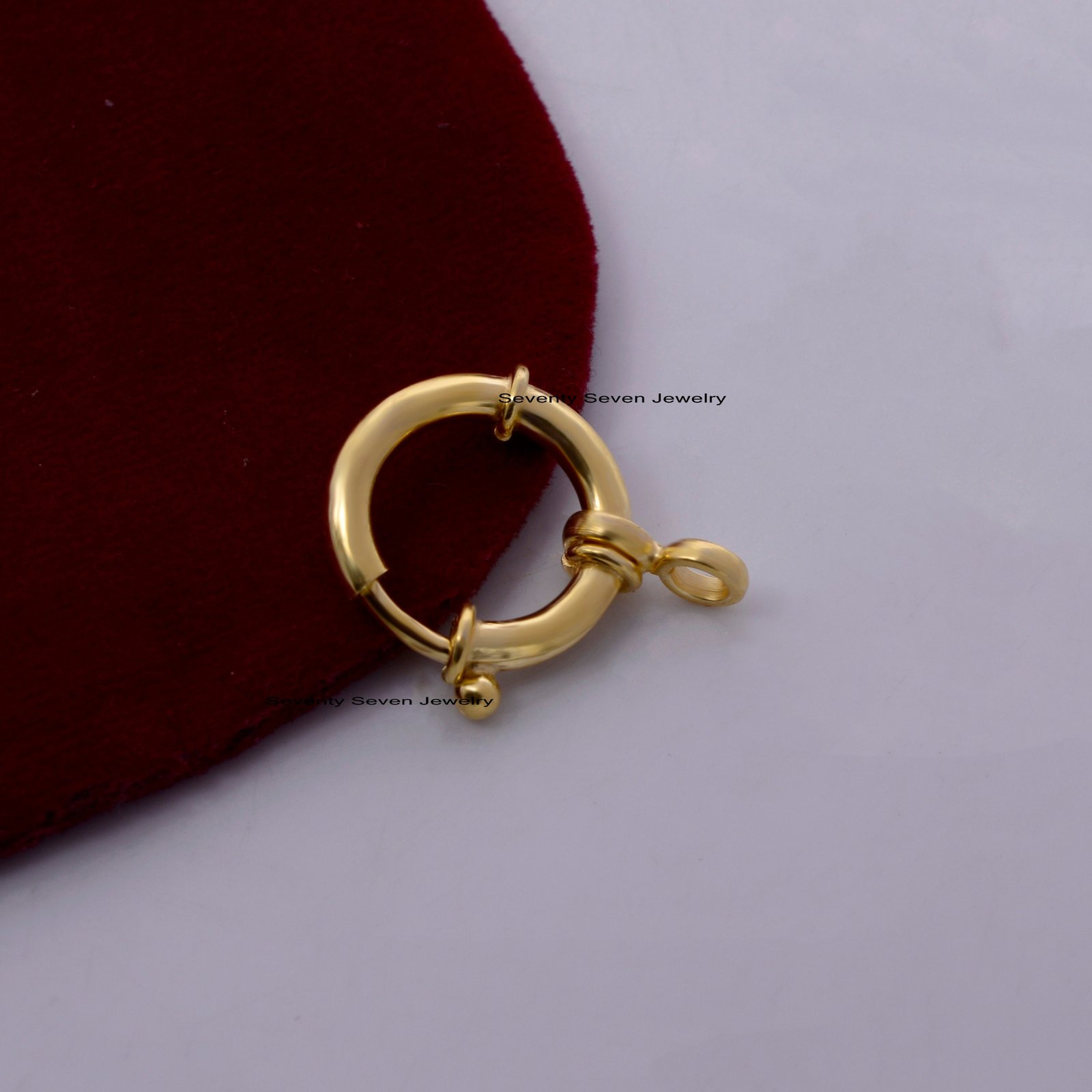14k Solid Gold Spring Lock: (18*12 MM) - View 4 - Seventy Seven Jewelry | SKU: SSMJL137-14KYG-18M-G17-3M-2026 14k Solid Gold Spring Lock: (18*12 MM) - View 4 - Seventy Seven Jewelry | SKU: SSMJL137-14KYG-18M-G17-3M-2026