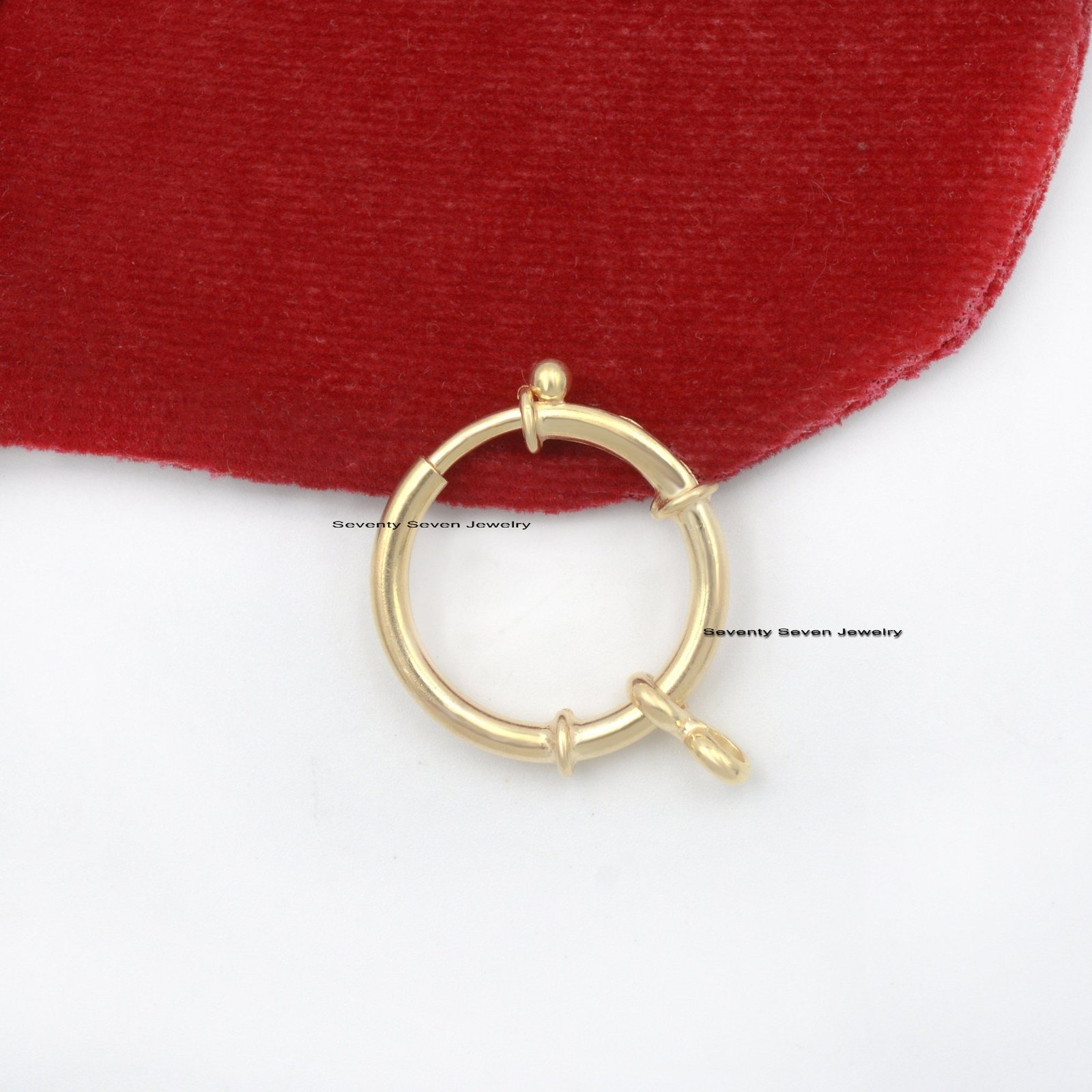 14k Solid Gold Spring Lock: (18*12 MM) - View 5 - Seventy Seven Jewelry | SKU: SSMJL137-14KYG-18M-G17-3M-2026 14k Solid Gold Spring Lock: (18*12 MM) - View 5 - Seventy Seven Jewelry | SKU: SSMJL137-14KYG-18M-G17-3M-2026