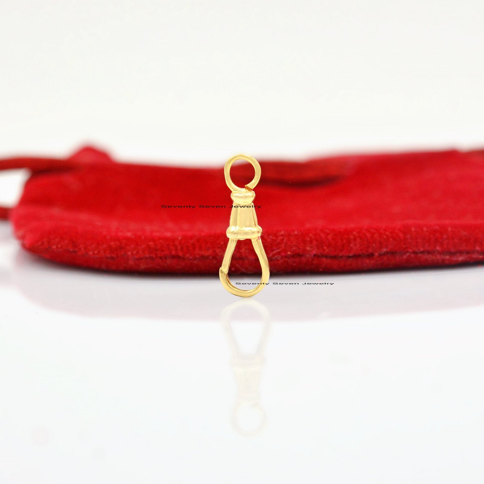 14k Solid Gold Swivel Push Lock, Pendant Charm Hinge (18*7 MM) - View 6 - Seventy Seven Jewelry | SKU: SSMJF212-14KYG-2026 14k Solid Gold Swivel Push Lock, Pendant Charm Hinge (18*7 MM) - View 6 - Seventy Seven Jewelry | SKU: SSMJF212-14KYG-2026