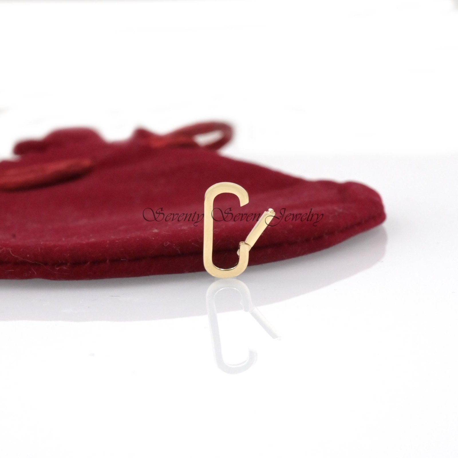 18K Gold Charm Enhancer Link: Elongated Oval Pendant (15x7 MM) - Seventy Seven Jewelry | SKU: SSMJH445-18KYG-2026 18K Gold Charm Enhancer Link: Elongated Oval Pendant (15x7 MM) - Seventy Seven Jewelry | SKU: SSMJH445-18KYG-2026