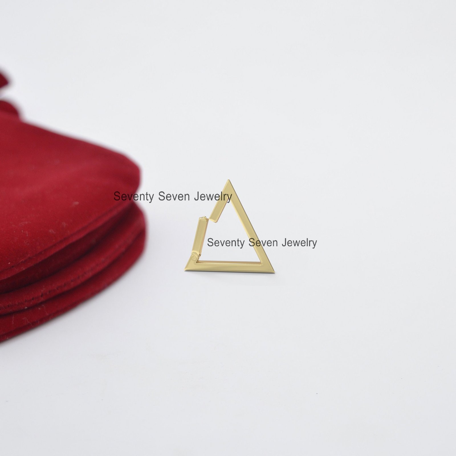 18K Gold Charm Holder Enhancer: Triangle Lock - View 2 - Seventy Seven Jewelry | SKU: SSMJH450-18KYG-2026 18K Gold Charm Holder Enhancer: Triangle Lock - View 2 - Seventy Seven Jewelry | SKU: SSMJH450-18KYG-2026