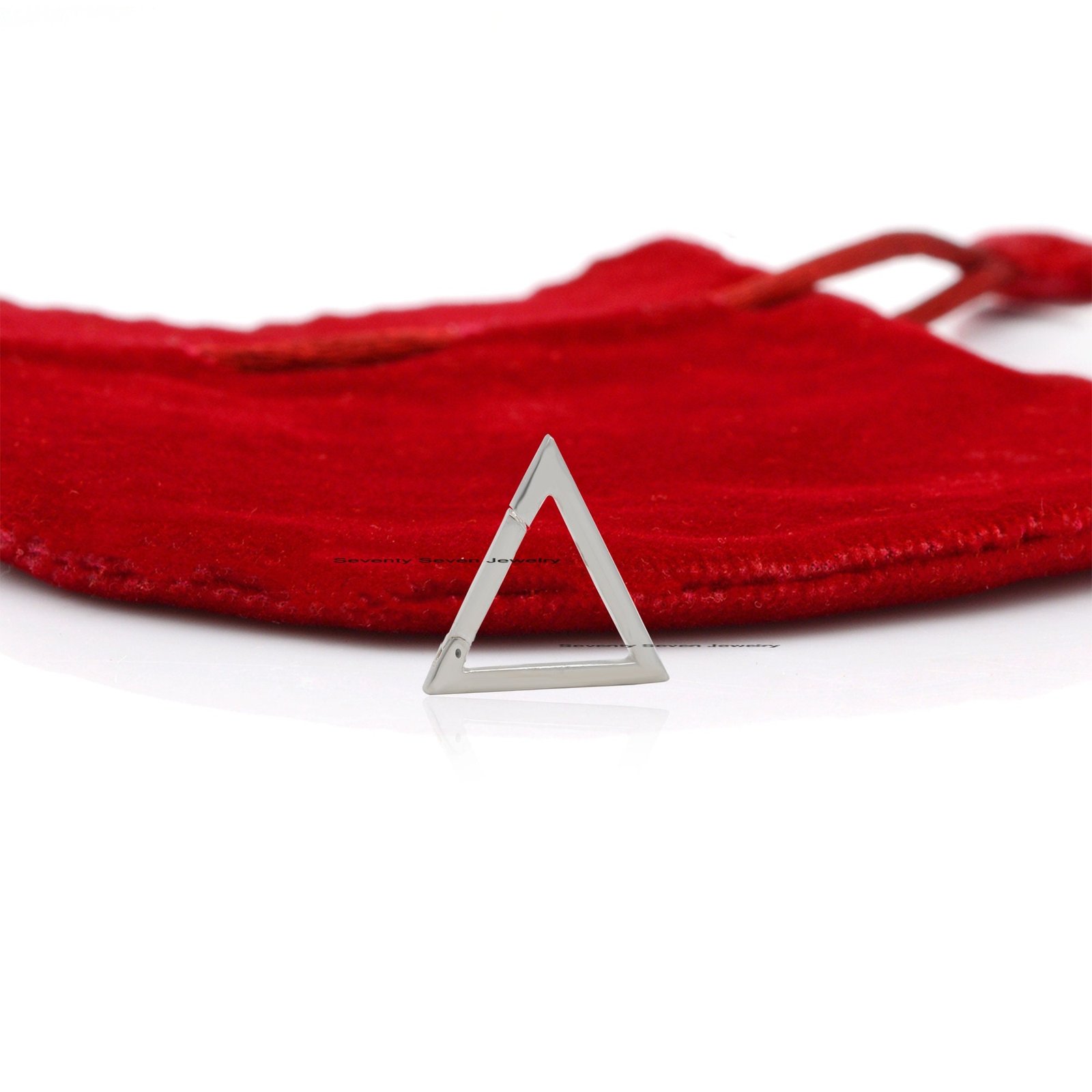 18K Gold Charm Holder Enhancer: Triangle Lock - View 7 - Seventy Seven Jewelry | SKU: SSMJH450-18KYG-2026 18K Gold Charm Holder Enhancer: Triangle Lock - View 7 - Seventy Seven Jewelry | SKU: SSMJH450-18KYG-2026