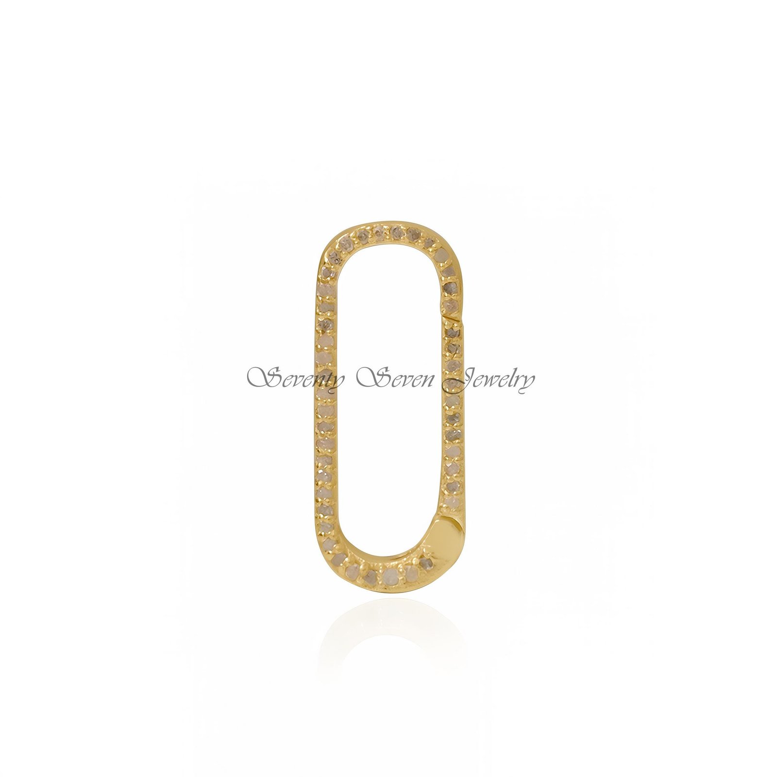 18K Gold Diamond Enhancer Pendant: Solid Charm Holder - View 6 - Seventy Seven Jewelry | SKU: SSMJP73-18KYGDI-2026 18K Gold Diamond Enhancer Pendant: Solid Charm Holder - View 6 - Seventy Seven Jewelry | SKU: SSMJP73-18KYGDI-2026