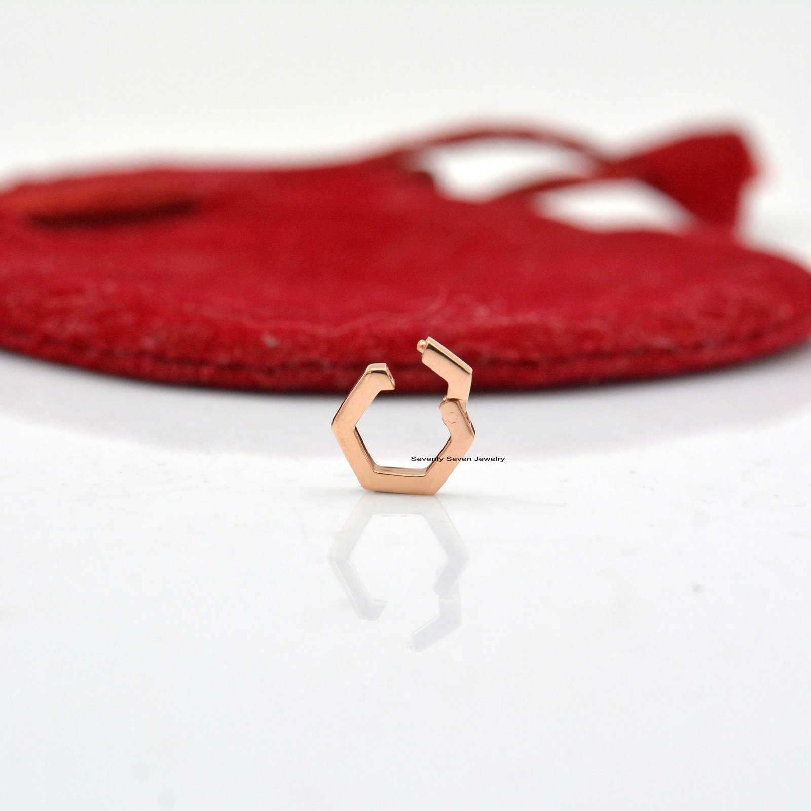 18K Gold Hexagon Charm Holder, Enhancer Lock (15x15 MM) - View 5 - Seventy Seven Jewelry | SKU: SSMJH449-18KYG-2026 18K Gold Hexagon Charm Holder, Enhancer Lock (15x15 MM) - View 5 - Seventy Seven Jewelry | SKU: SSMJH449-18KYG-2026