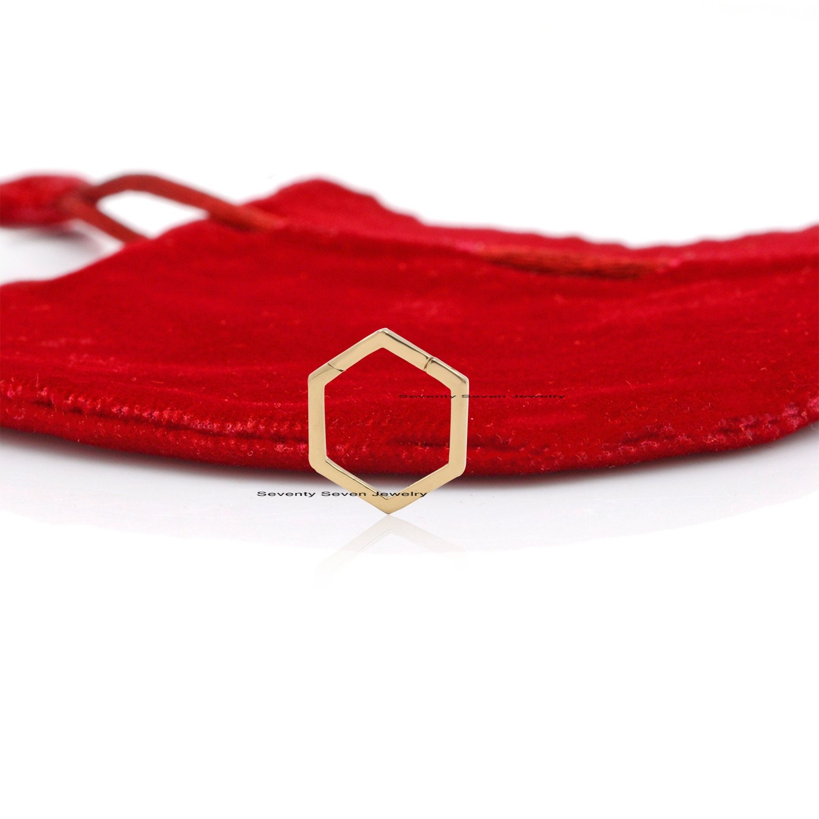 18K Gold Hexagon Charm Holder, Enhancer Lock (15x15 MM) - View 6 - Seventy Seven Jewelry | SKU: SSMJH449-18KYG-2026 18K Gold Hexagon Charm Holder, Enhancer Lock (15x15 MM) - View 6 - Seventy Seven Jewelry | SKU: SSMJH449-18KYG-2026