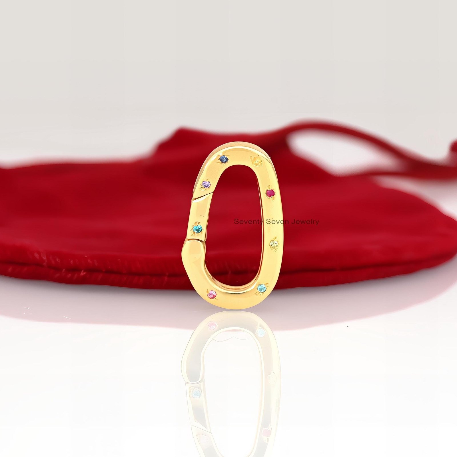 925 Silver Charm Enhancer: Gemstone Spring Lock, Thick Link - Seventy Seven Jewelry | SKU: SSMJP702-SLYGDI-V2026,SSMJP702-SLY 925 Silver Charm Enhancer: Gemstone Spring Lock, Thick Link - Seventy Seven Jewelry | SKU: SSMJP702-SLYGDI-V2026,SSMJP702-SLY